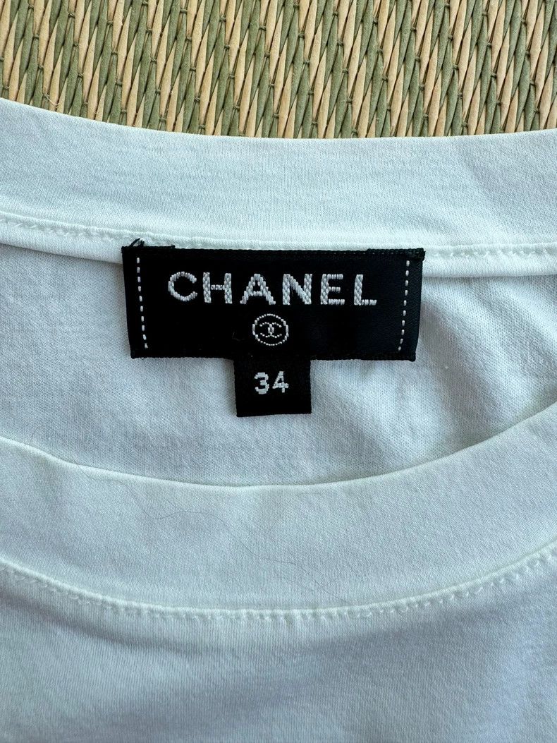 Chanel Chanel White printed T-shirt Nextarrow-2505 Size XXS / US 00 / IT 34 - 4 Thumbnail