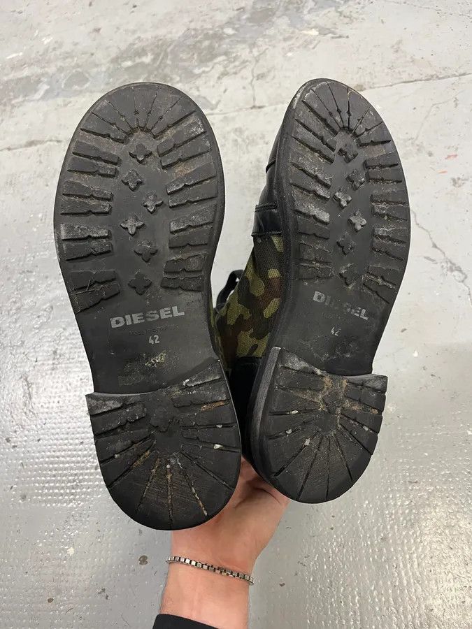 Diesel Diesel Black Leather & Camo Combat Boots Size US 9 / EU 42 - 6 Thumbnail