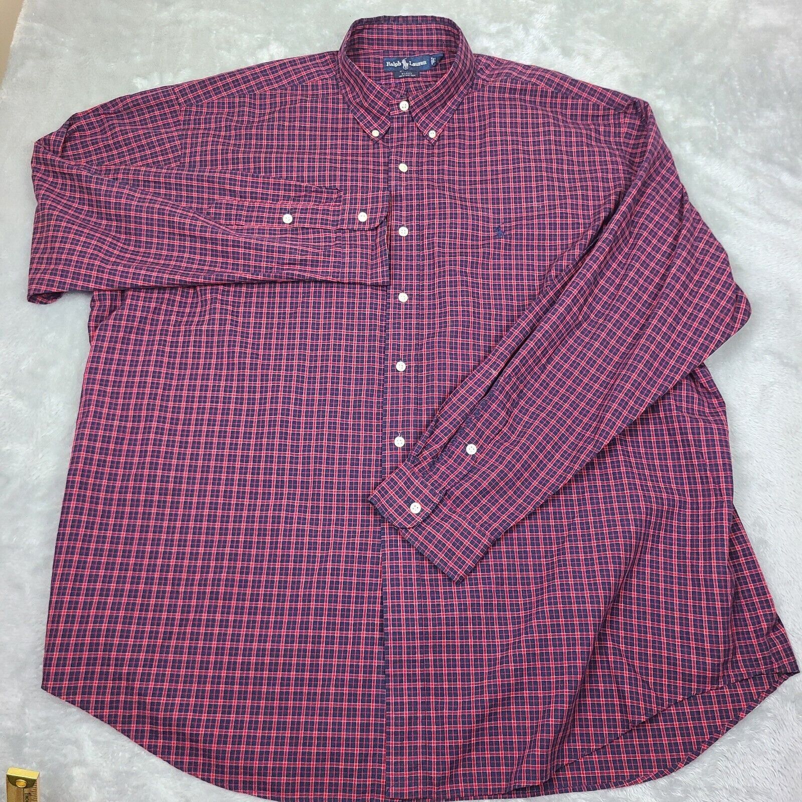 Polo Ralph Lauren Polo Ralph Lauren Blake Fit Red and Purple Plaid Button Down Size US XXL / EU 58 / 5 - 1 Thumbnail