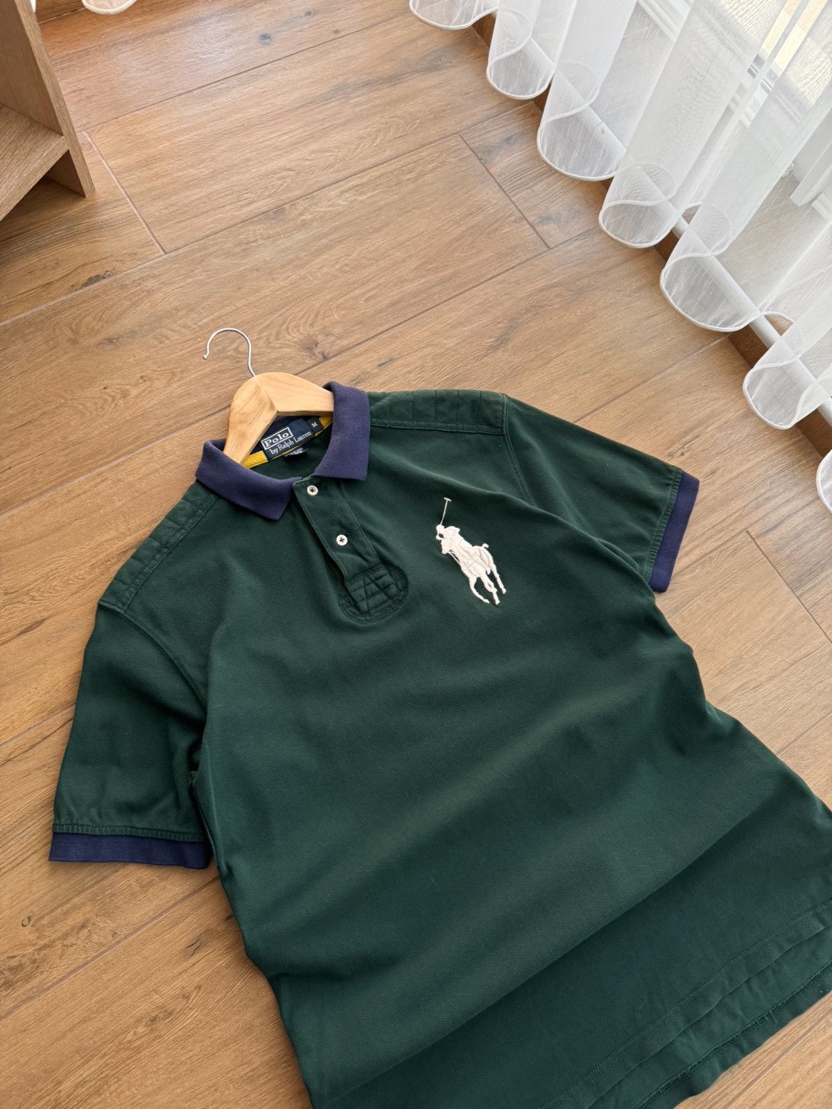 Lauren Ralph Lauren × Polo Ralph Lauren × Vintage Vintage Polo Ralph Lauren Royal Green Big Logo Polo Shirt Size US M / EU 48-50 / 2 - 8 Thumbnail