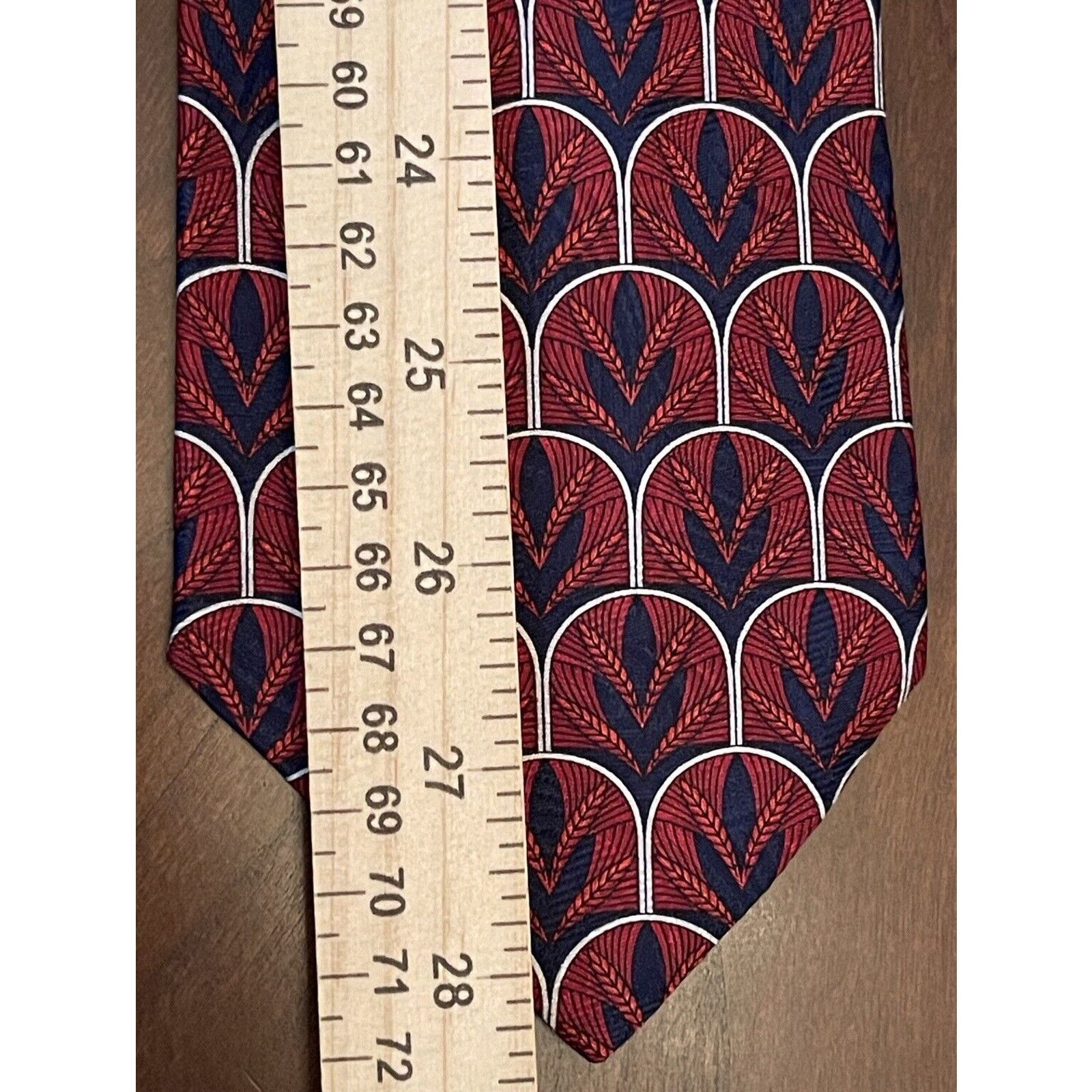 & Other Stories Fumagalli’s Red Blue 100% Silk Men’s Neck Tie Made In Spain Size ONE SIZE - 5 Thumbnail