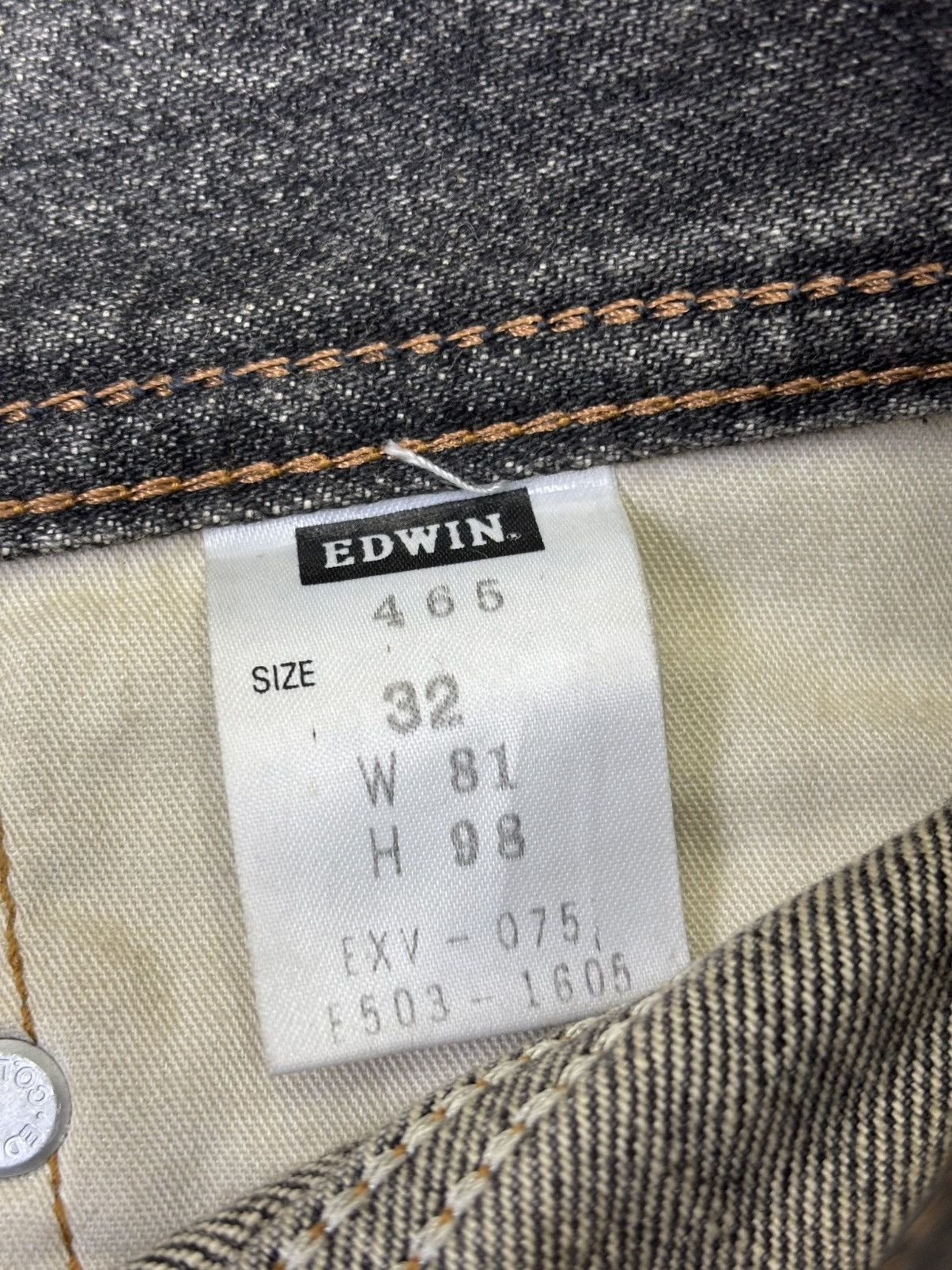 Edwin 💥90s Extra Baggy💥Vintage Edwin Rusty Black Wash Denim F839 Size US 33 - 12 Thumbnail
