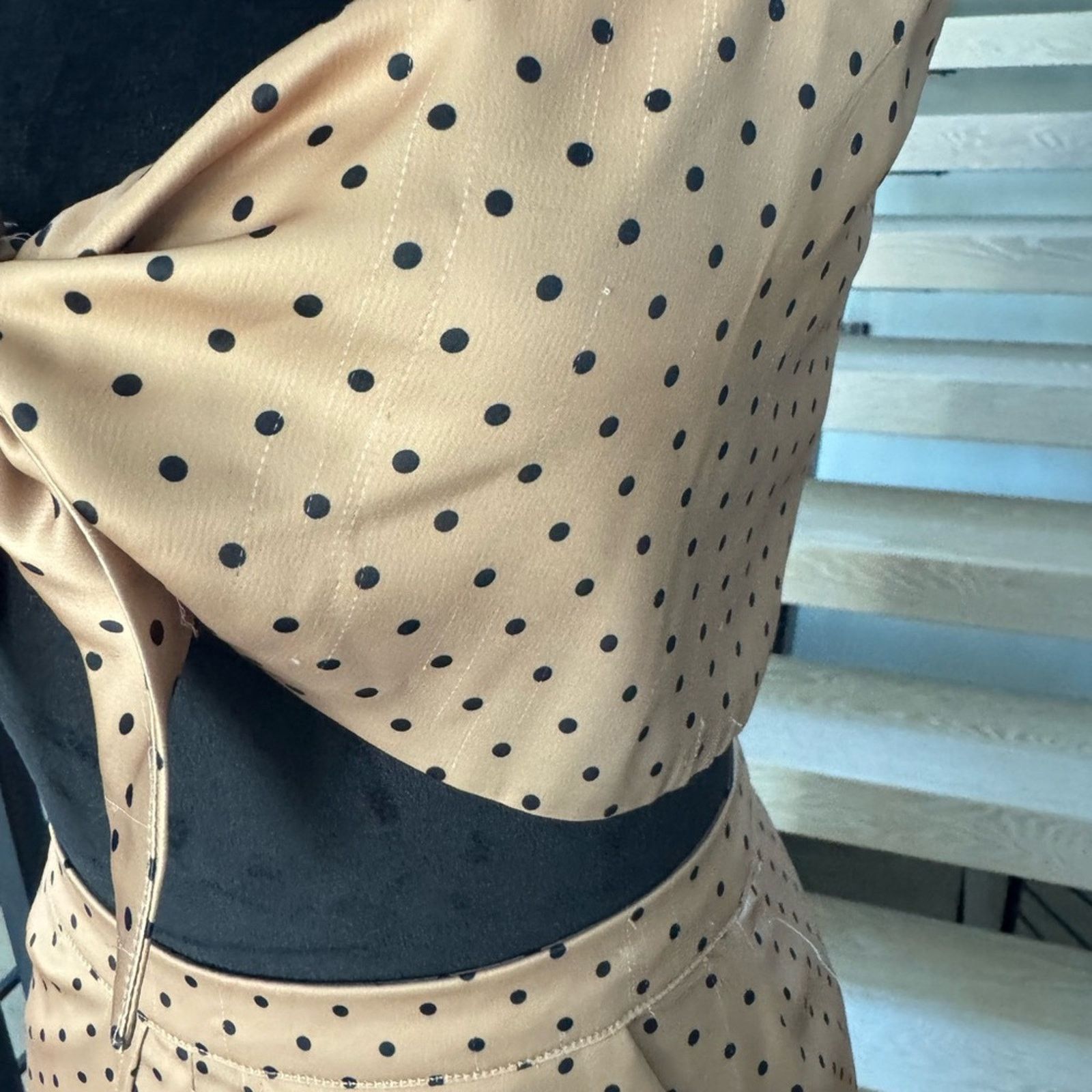 Other Stylish Tan Polka Dot Two-Piece Set Size 25" / US 0 / IT 36 - 8 Thumbnail