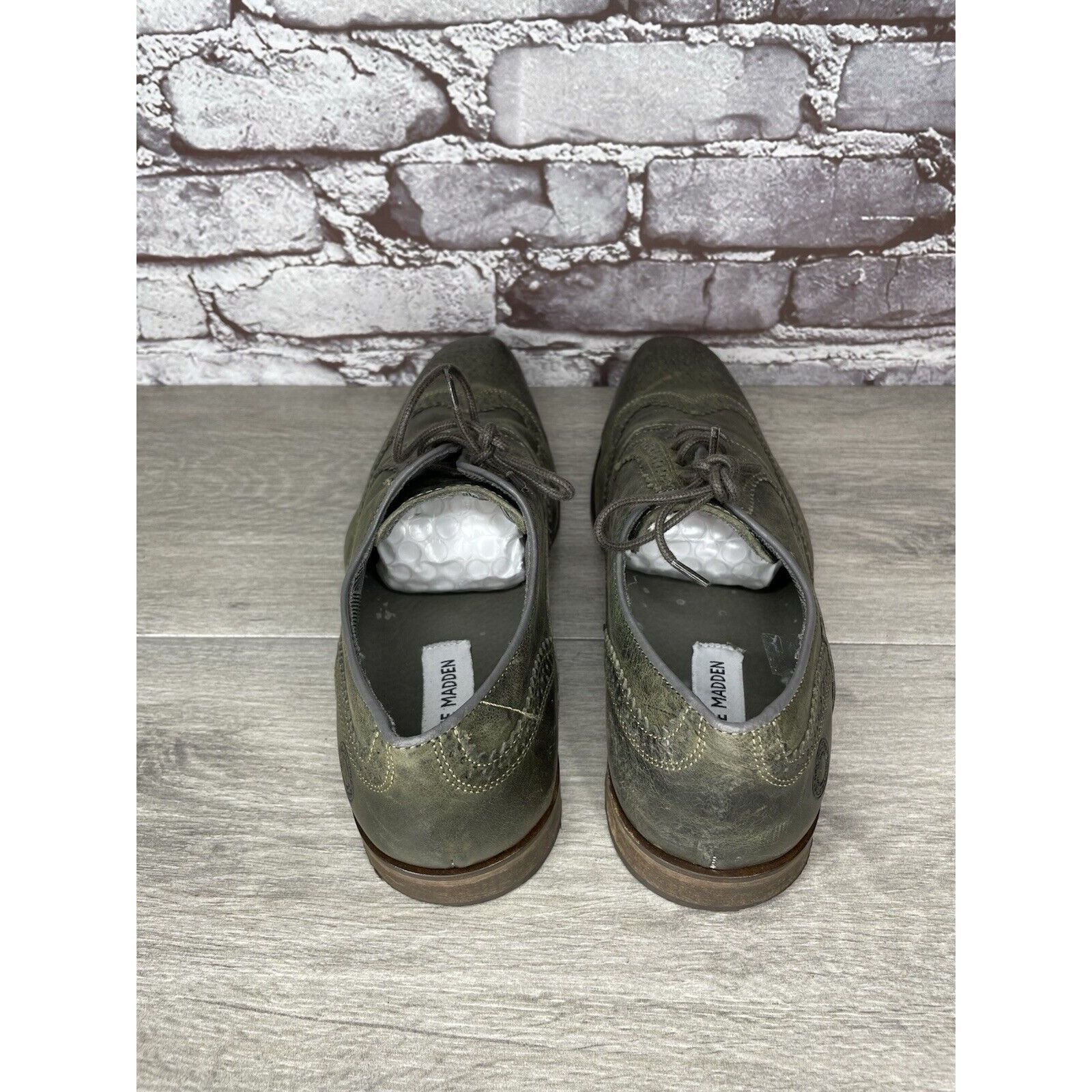Steve Madden Steve Madden Iggy Green Leather Handcrafted Wingtip Oxfords Size US 10 / EU 43 - 4 Thumbnail