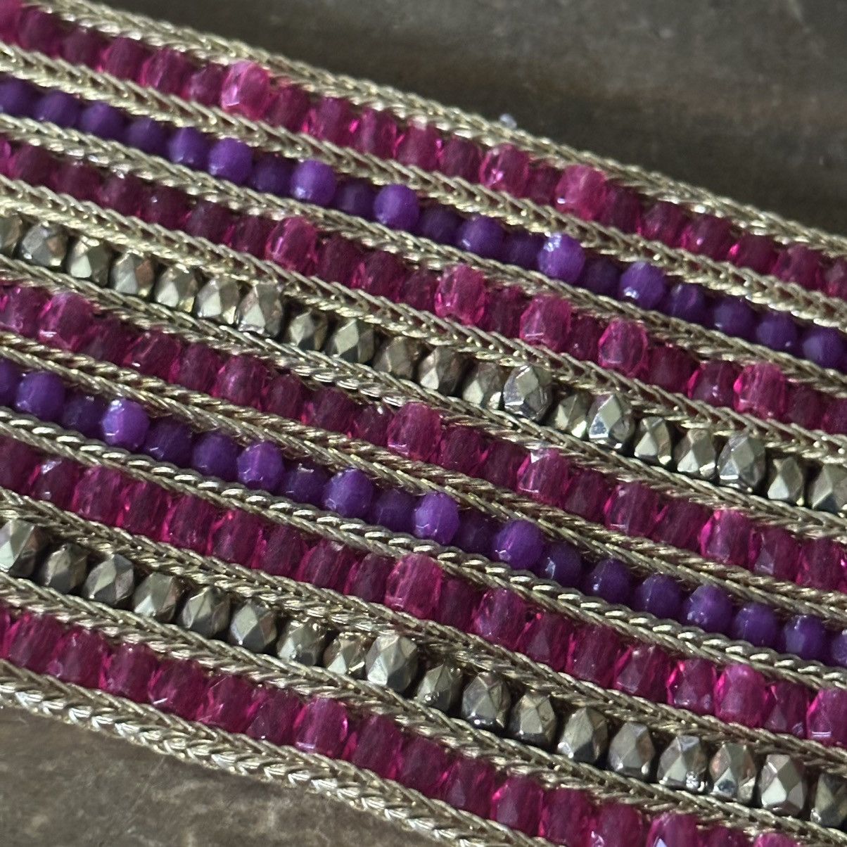 Other Pink and gold crystal bead wide magnetic bracelet Size ONE SIZE - 3 Thumbnail