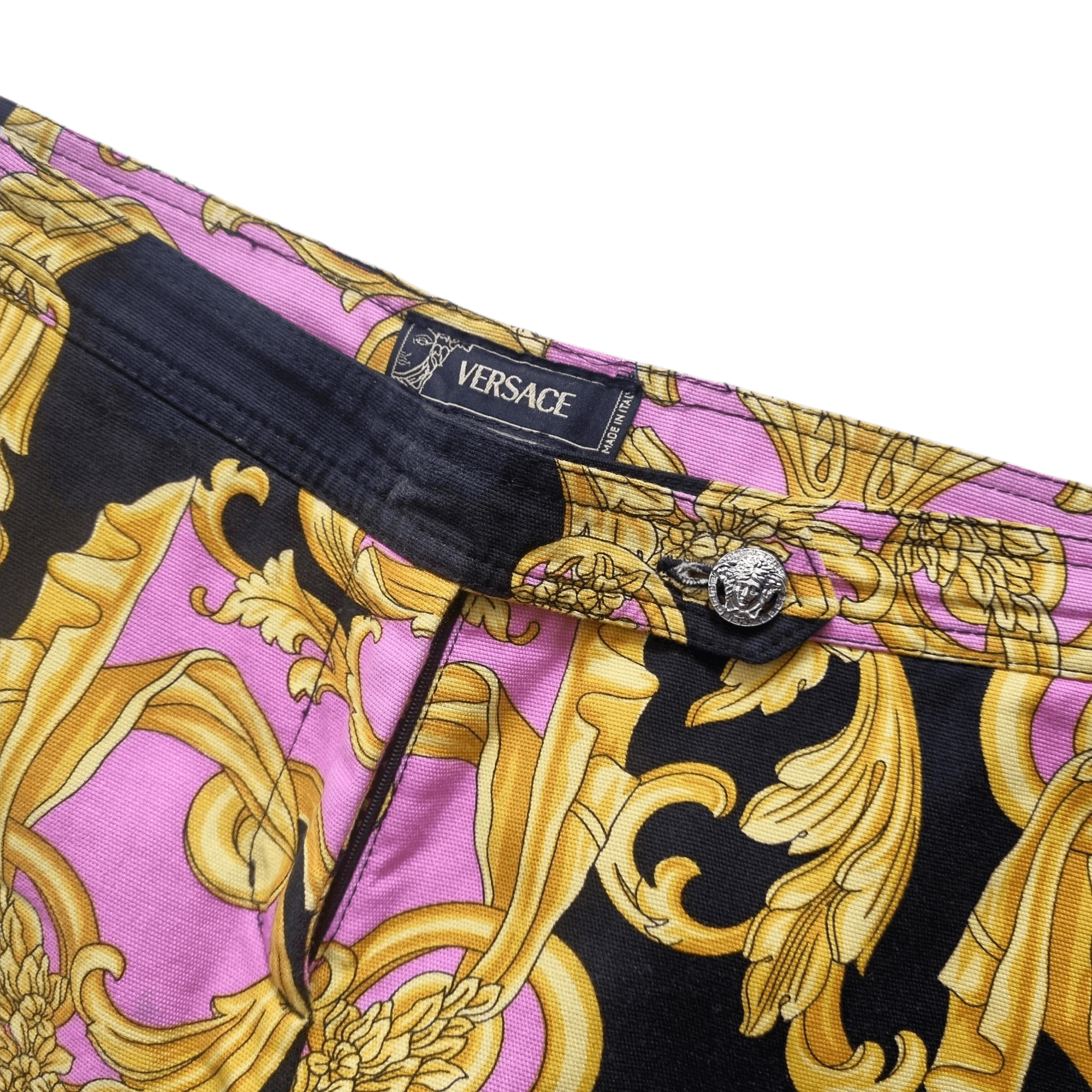Versace Versace Chaos Culture Gold Baroque Print Pants S/S 2005 Size 28" / US 6 / IT 42 - 3 Thumbnail