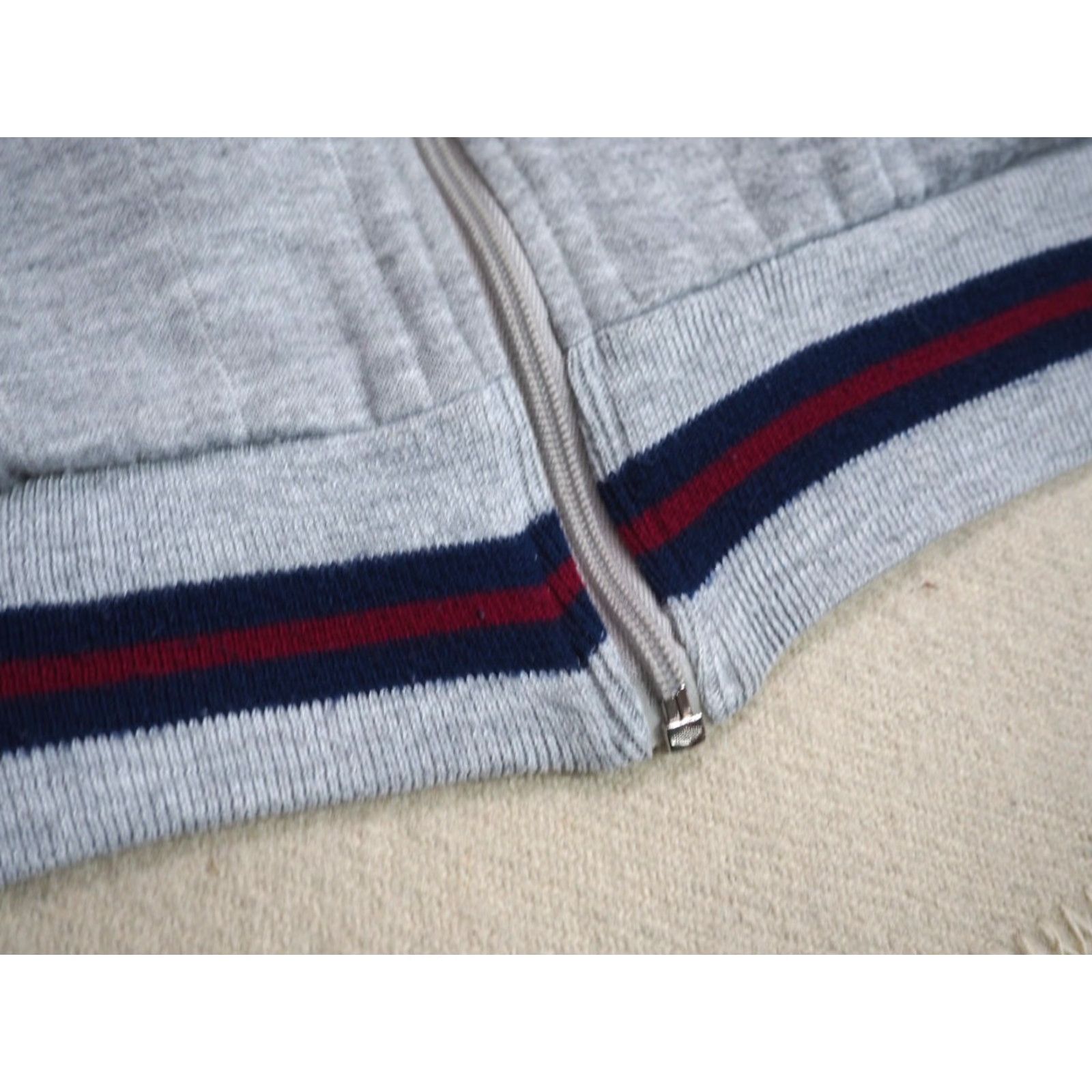 Vintage VINTAGE 80s Heather Gray Red Blue Retro Full Zip Sweatshirt Mens M Size US M / EU 48-50 / 2 - 5 Thumbnail