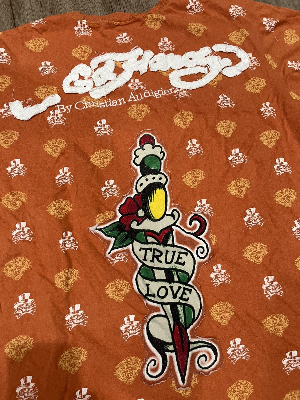 Ed Hardy Vintage Ornage Ed Hardy Y2K shirt Size US L / EU 52-54 / 3 - 6 Thumbnail