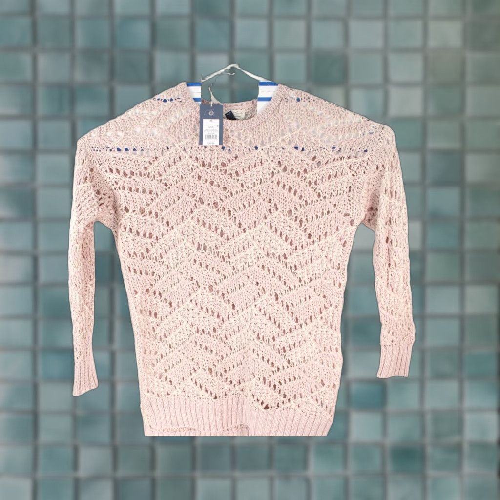 Vintage VINTAGE Open Knit Crew Neck Soft Knit Women's Sweater Womens Pink SZ XL Size XL / US 12-14 / IT 48-50 - 1 Thumbnail