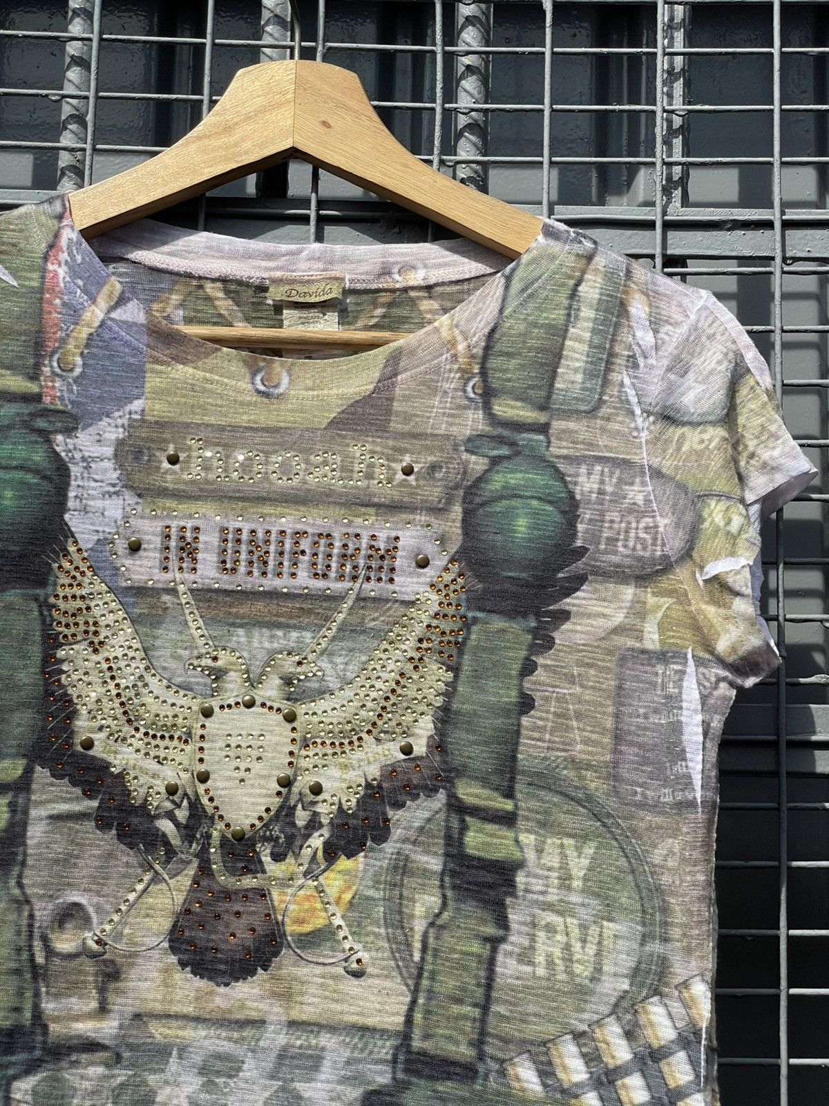 Le Grande Bleu (L.G.B.) Davida | Archive Y2K Army Made in USA Top Size M / US 6-8 / IT 42-44 - 3 Thumbnail