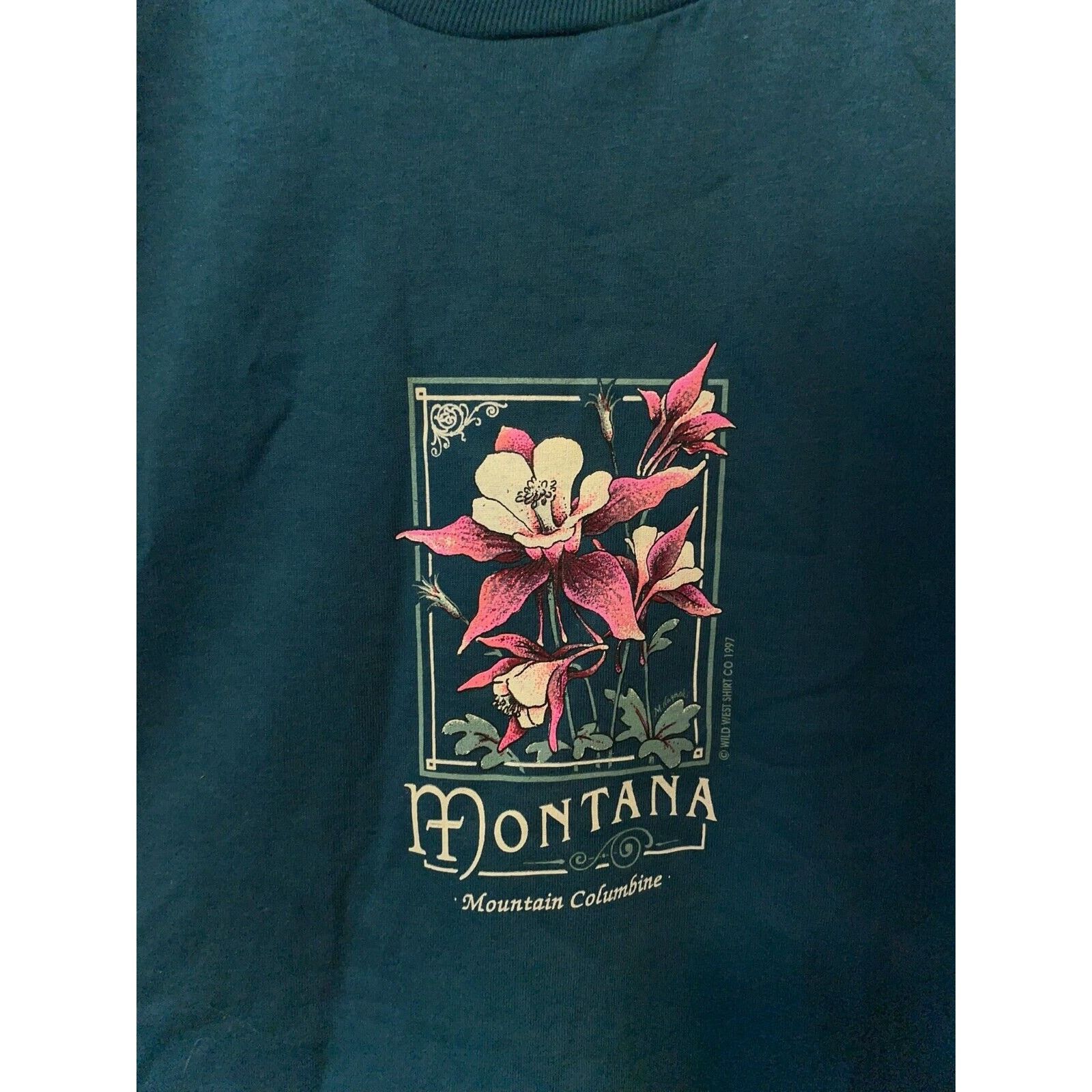 Jerzees Vintage Montana Flower Shirt Mountain Columbine Tee 90s L Size US L / EU 52-54 / 3 - 2 Thumbnail