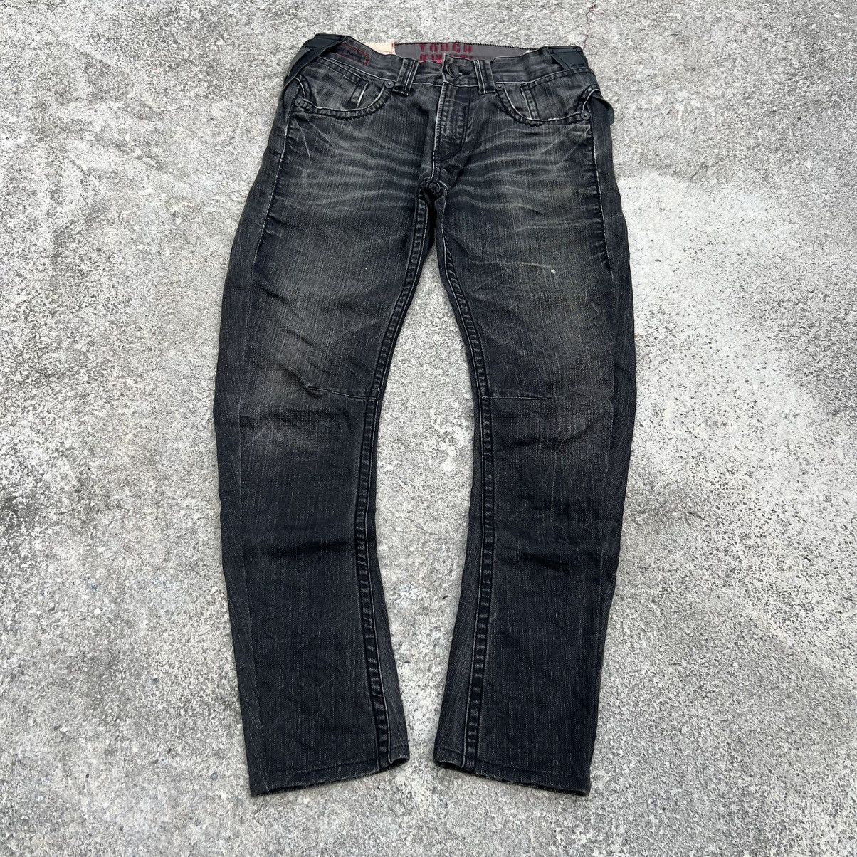 Japanese Brand “y2k style” TOUGH JEANSMITH BLACK WASHED DENIM PANTS Size US 31 - 1 Thumbnail