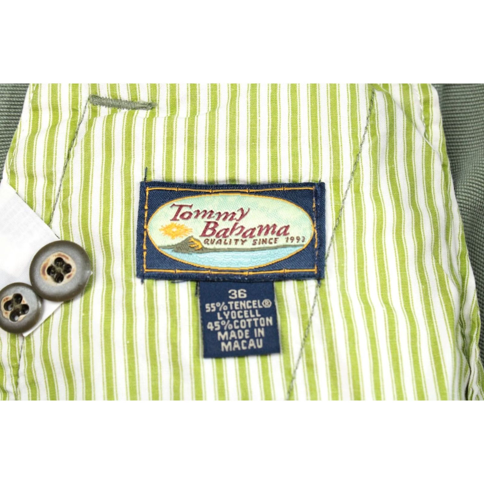 Tommy Bahama VINTAGE Tommy Bahama Cargo Shorts Mens 36 Green Relaxed Cotton Canvas 13 Inseam Pockets Cargo Beach Preppy 90s Mens Size US 36 / EU 52 - 6 Thumbnail