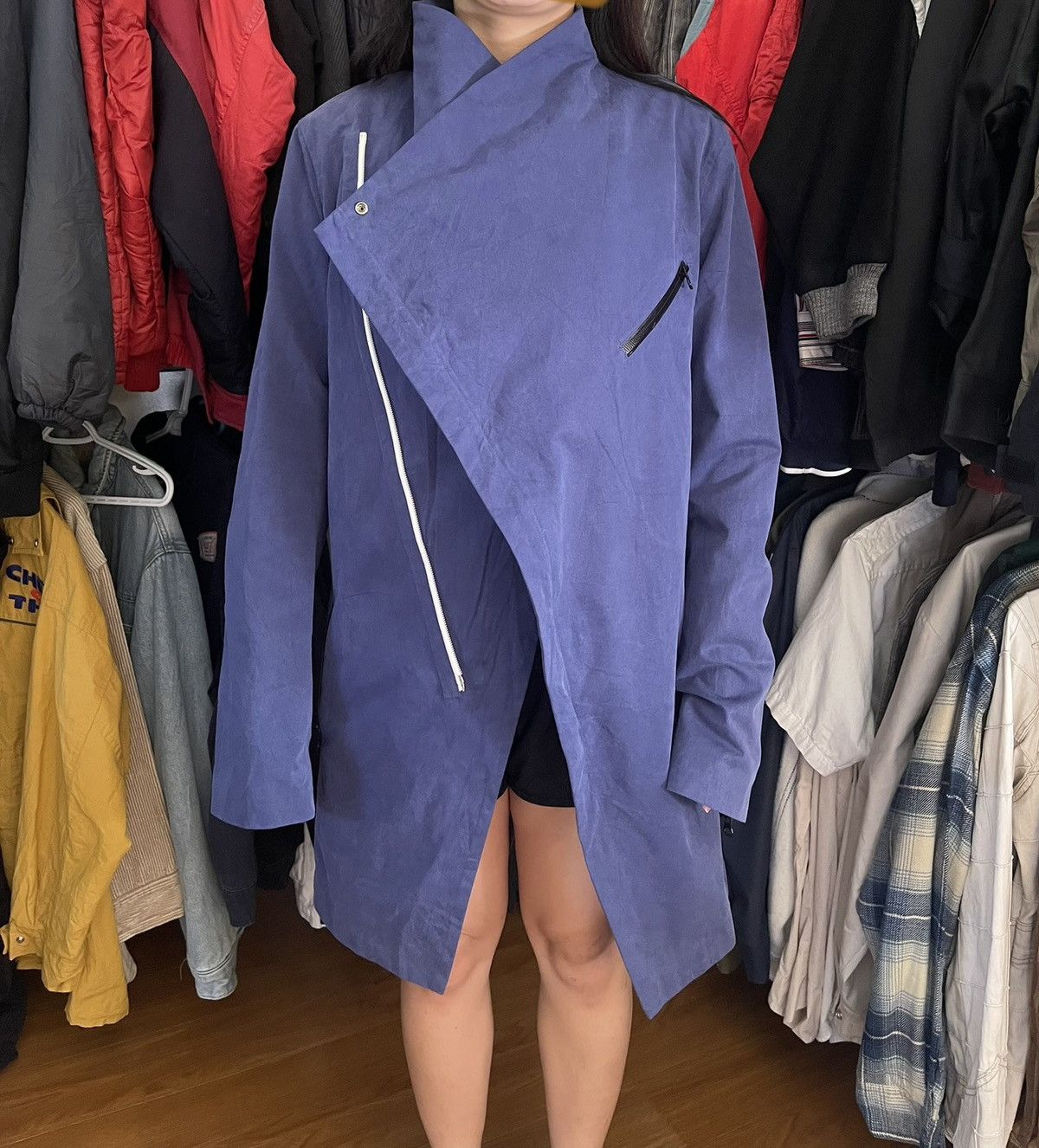 If Six Was Nine THE ♰ TWELVE ♰ Asymmetrical Wrap Coat In Blue Size M / US 6-8 / IT 42-44 - 8 Thumbnail