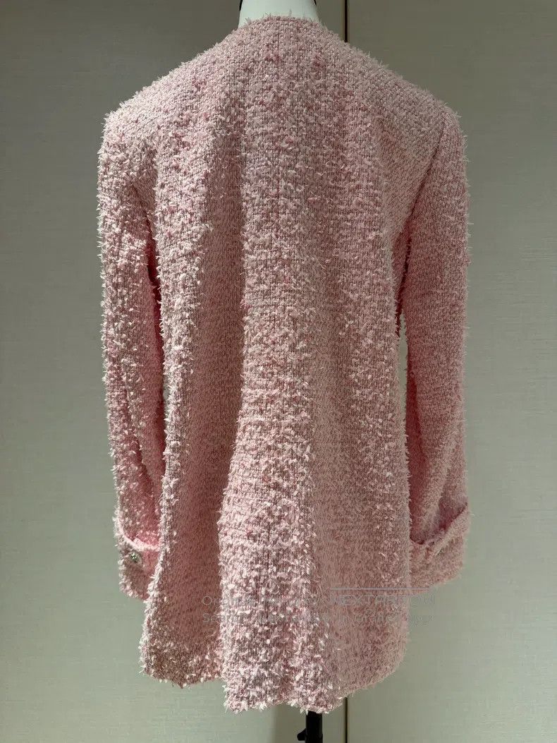 Chanel Chanel 21c double pocket cherry blossom pink tweed long co Size XS / US 0-2 / IT 36-38 - 2 Thumbnail