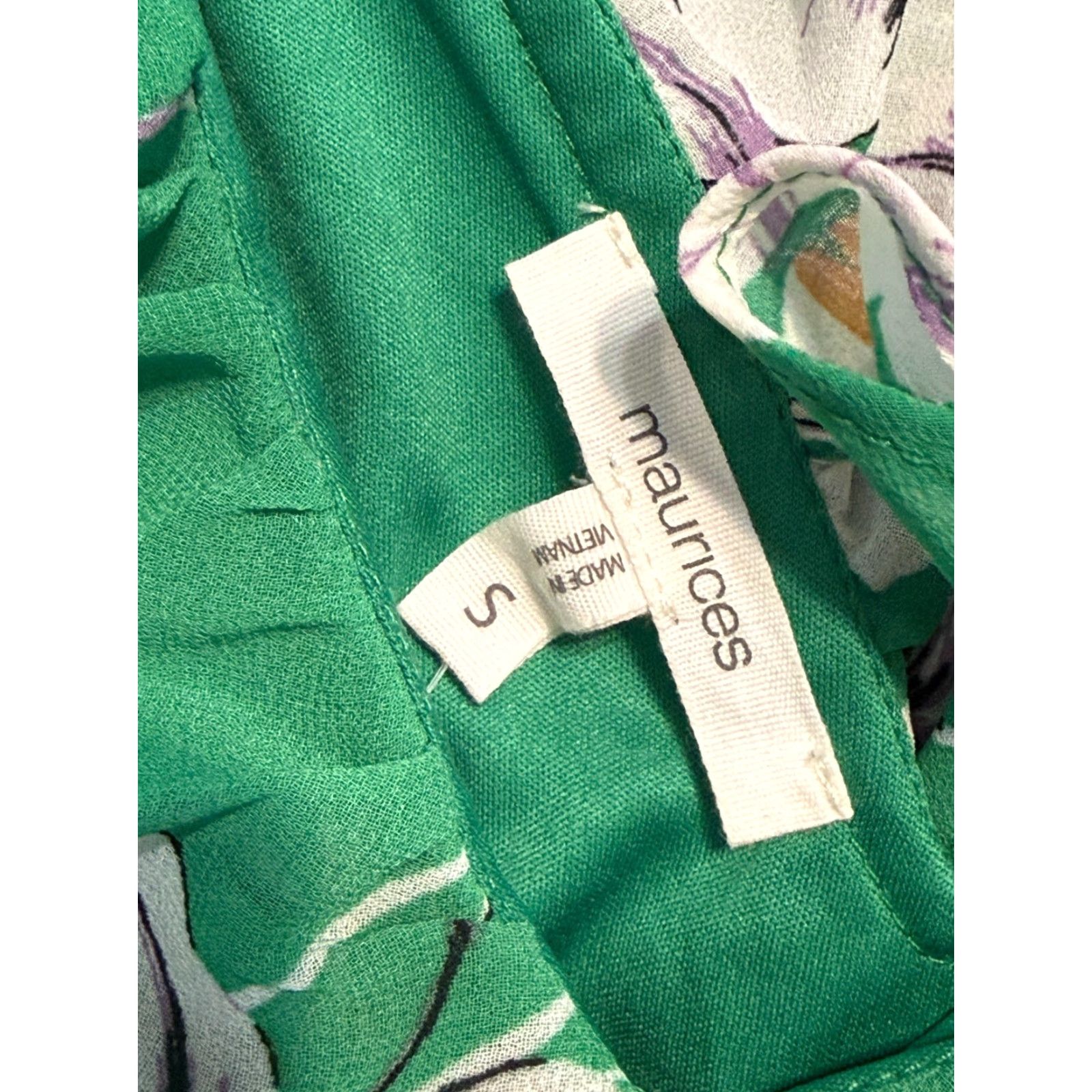 Vintage VINTAGE Maurices Dress Womens Tank Dress Vneck NWT Floral Green White Brown Purple Sleeveless Knee Length Small Girls Size S / US 4 / IT 40 - 4 Thumbnail