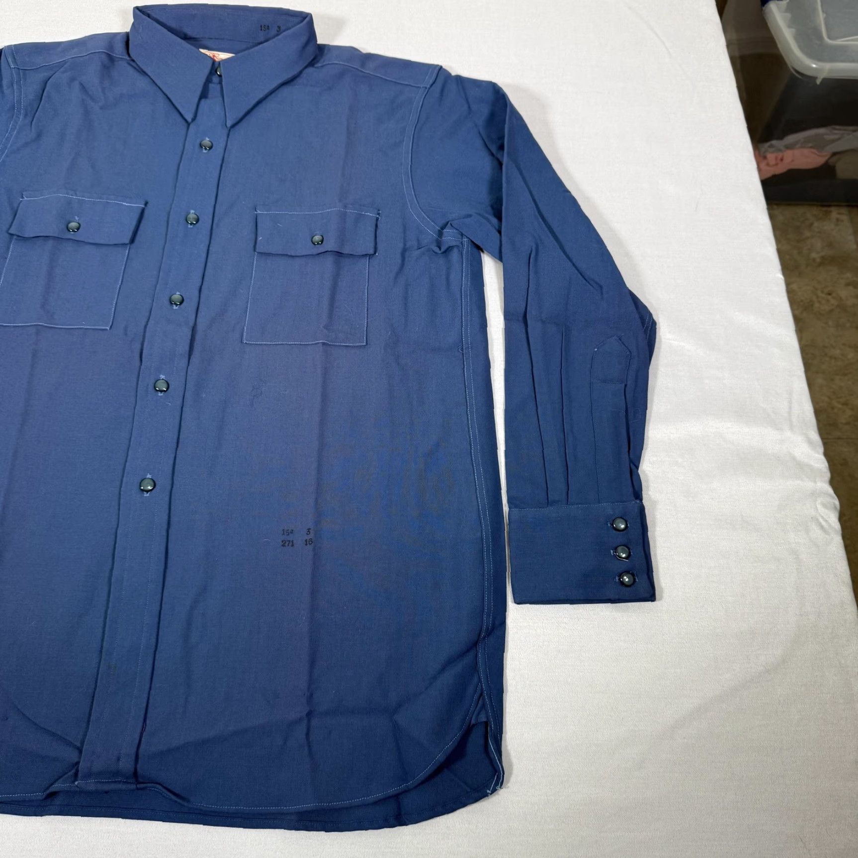 Vintage VINTAGE Liondale Western Shirt Mens M Blue Wool Button-Up 60s 60s Cowboy Long Sleeve Pockets Buttons Size US M / EU 48-50 / 2 - 4 Thumbnail