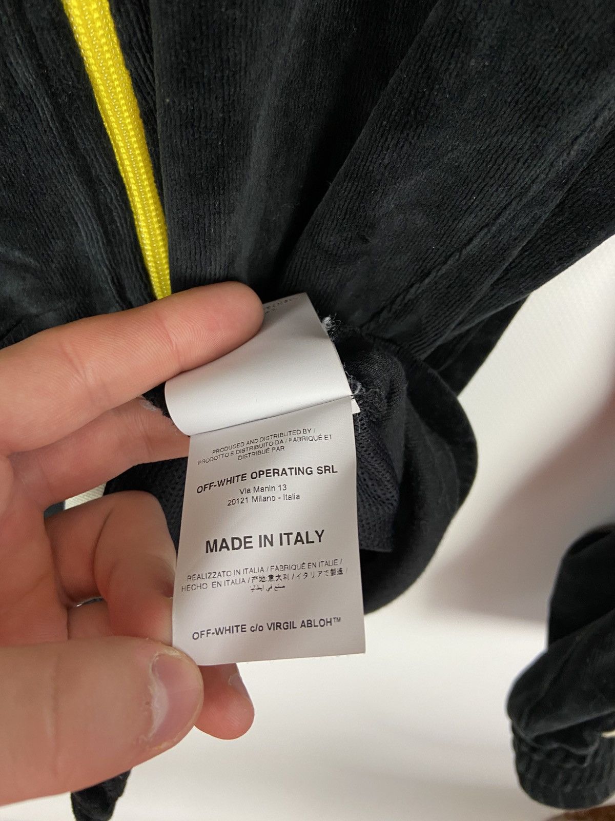 Off-White RRP$700 Off White Logo Intarsia Velour Track Jacket Mens Size US XS / EU 42 / 0 - 18 Thumbnail