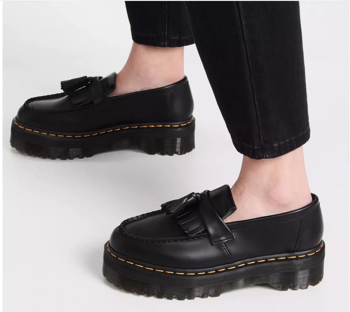 Dr. Martens DR. MARTENS ADRIAN QUAD LEATHER PLATFORM TASSLE LOAFERS Size US 10 / EU 43 - 2 Thumbnail