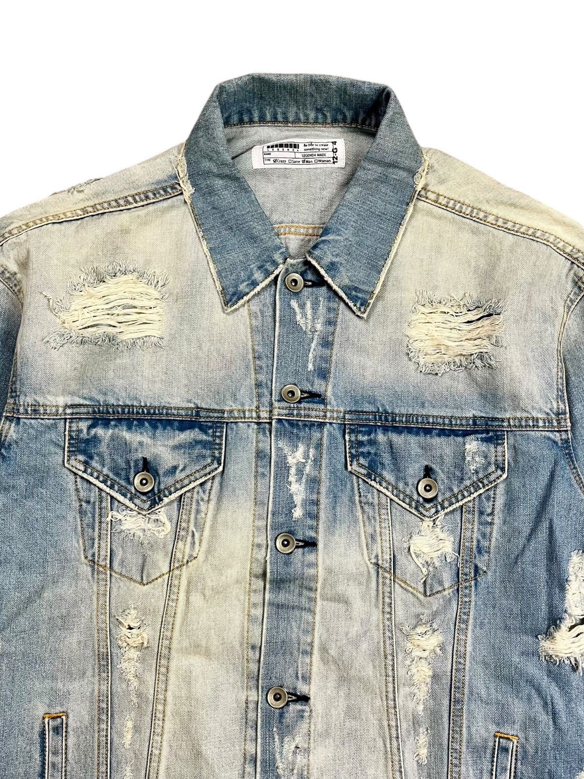JACKROSE 2000s Legenda Japan - Romantic Rose Crash Denim Size US M / EU 48-50 / 2 - 10 Thumbnail