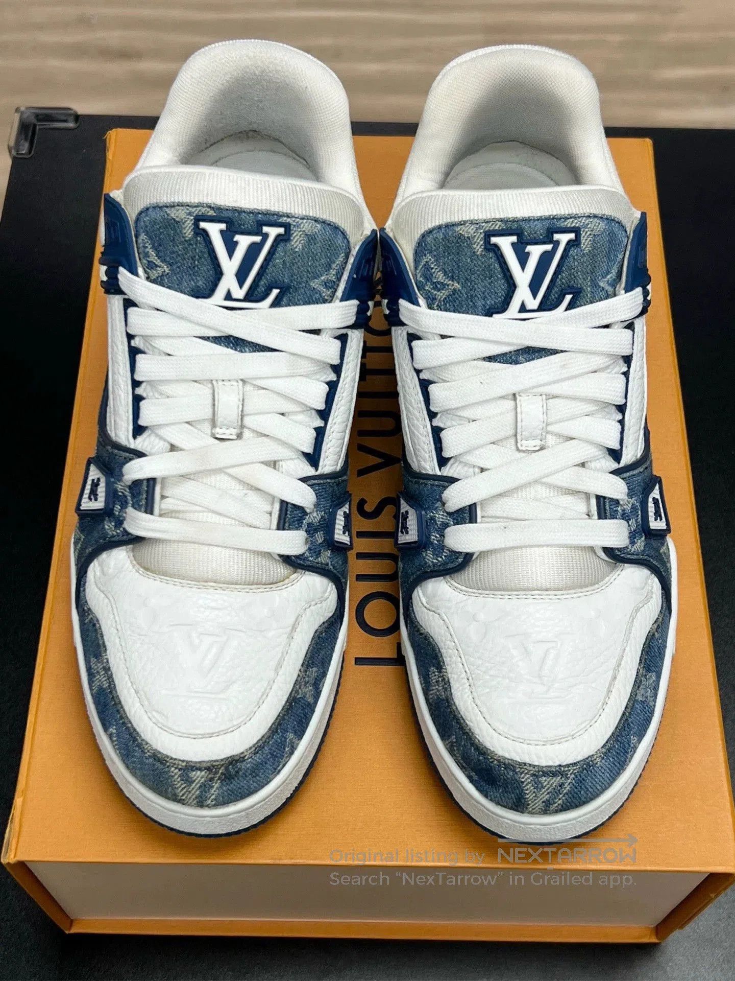 Louis Vuitton lv trainer blue and white sneakers uk8.5. Size US 8.5 / EU 41-42 - 3 Thumbnail