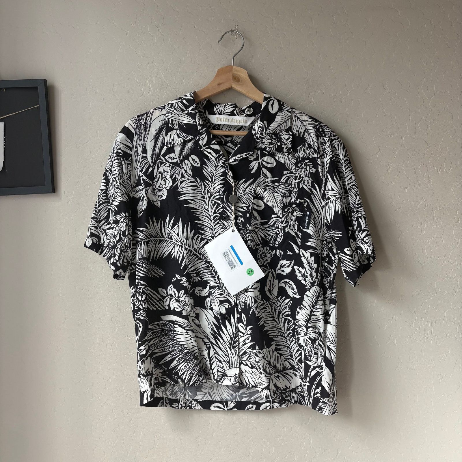 Palm Angels Palm Angels Button Up Top Tropical Leaf Short Sleeve Size M Size US M / EU 48-50 / 2 - 2 Thumbnail