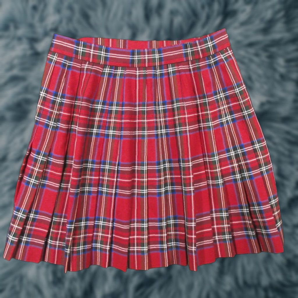 Free People Free People Wool Blend Skirt Women 26 in Waist Red Plaid Celtic Academia Preppy Wool Tweed Button Buckle Pockets Short Wrap 4 Women Size 27" / US 4 / IT 40 - 1 Thumbnail