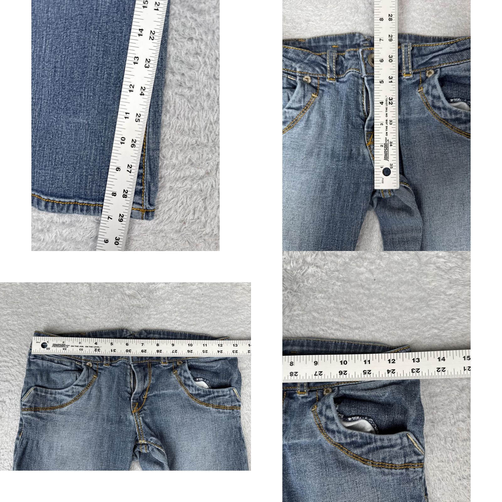 Denime JAGTHUG Jeans Bootcut Juniors 26 Blue Med Wash Low Rise Denim 26x30 Embroidered City Womens Juniors Jeans Bag Size 26" / US 2 / IT 38 - 8 Thumbnail