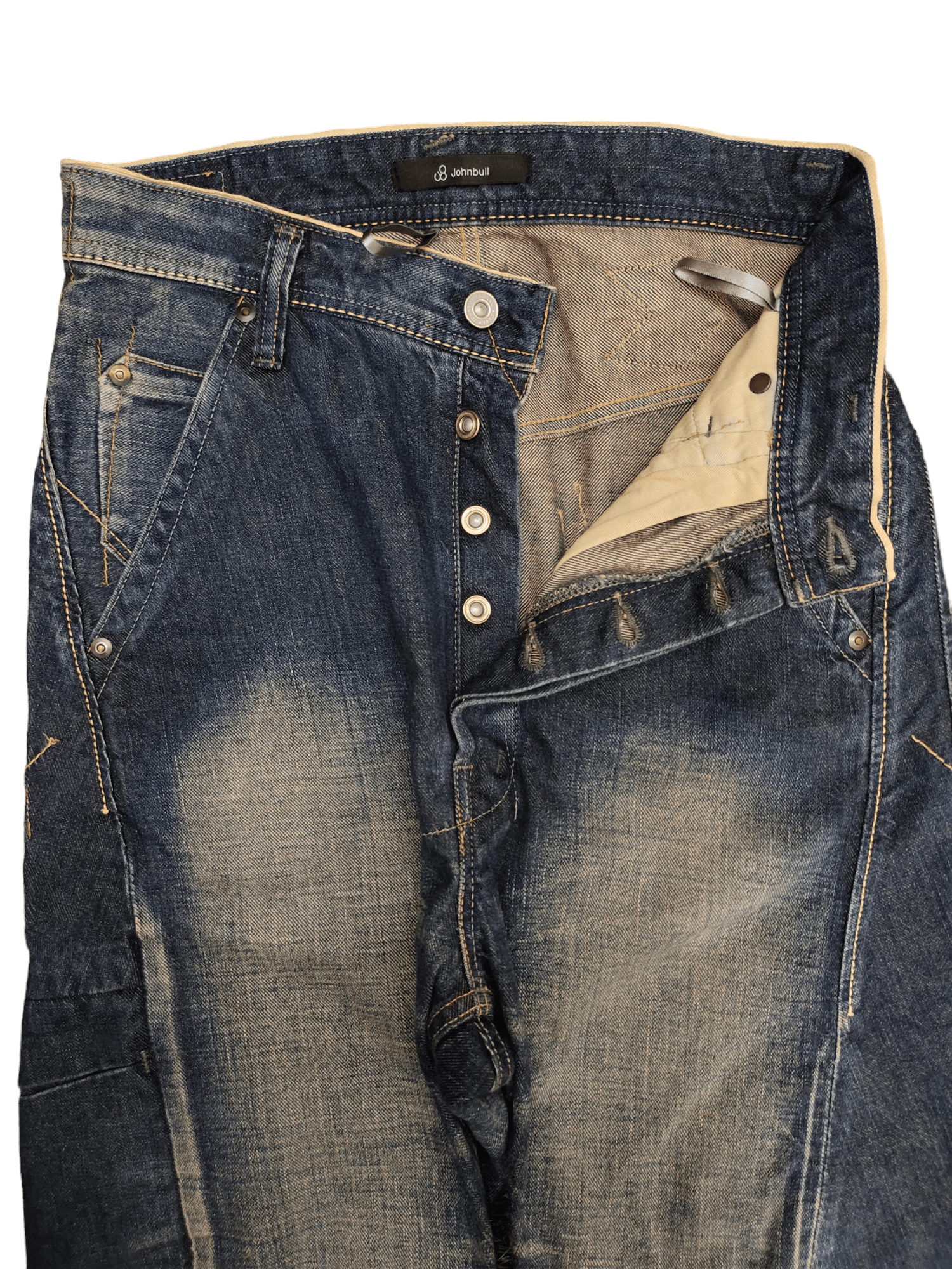 Number (N)ine × Undercover 1990s Jonhbull Spiral Cut Selvedge Denim Pants Redline Size US 29 - 15 Thumbnail