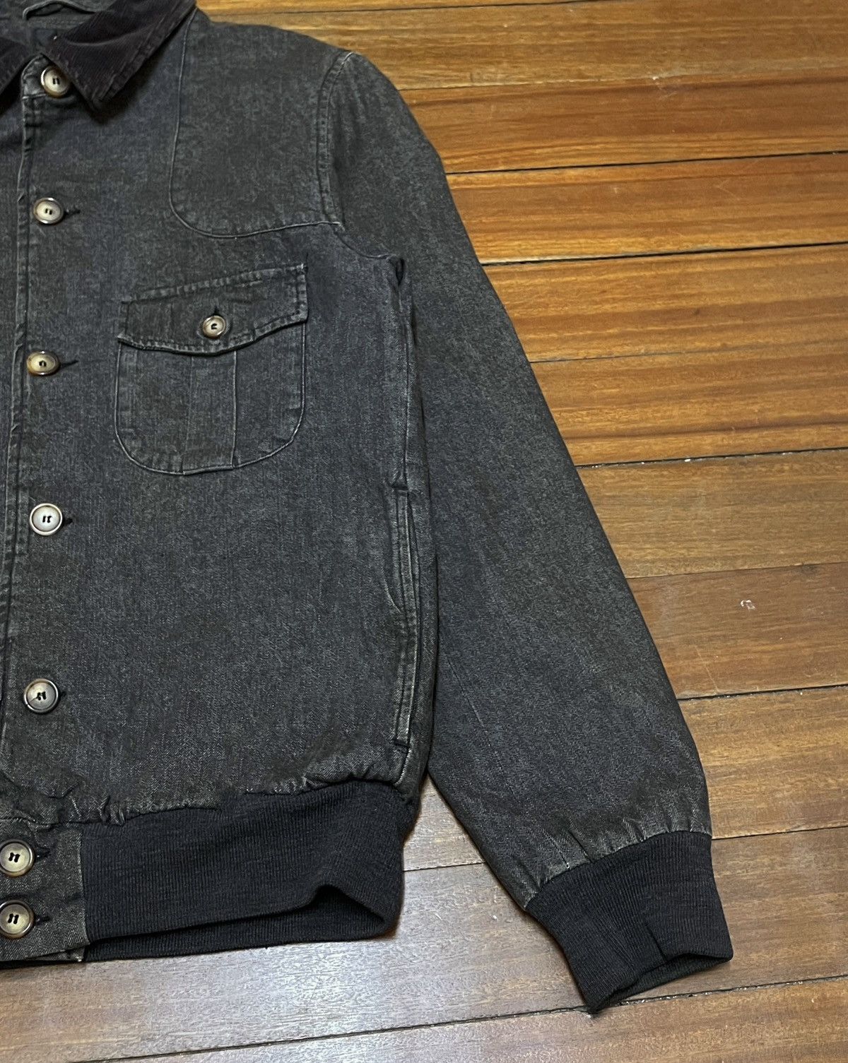 A.P.C. Very Rare Design Vintage Brand APC MA-1 Denim Jacket 1990s Size US M / EU 48-50 / 2 - 6 Thumbnail