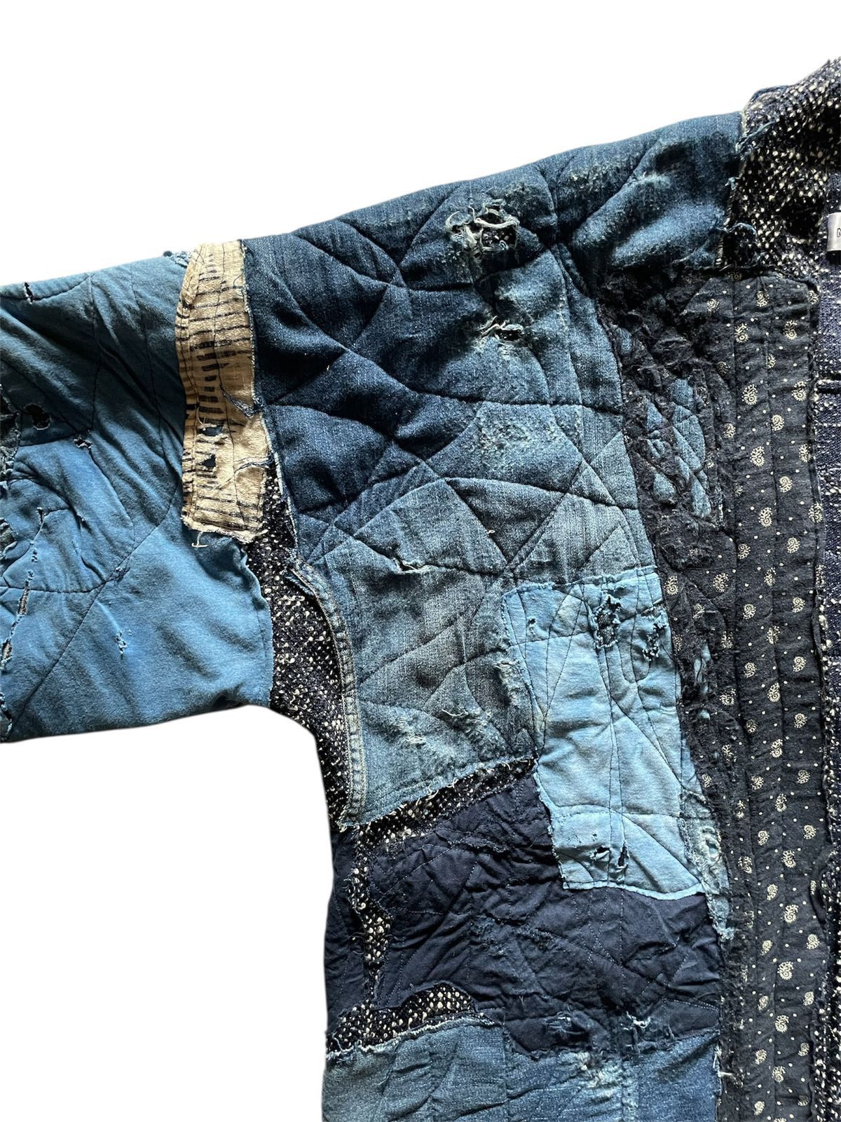 Proleta Re Art Custom Indigo Boro Damaged Fabric Haori Kimono Jacket Size US L / EU 52-54 / 3 - 6 Thumbnail