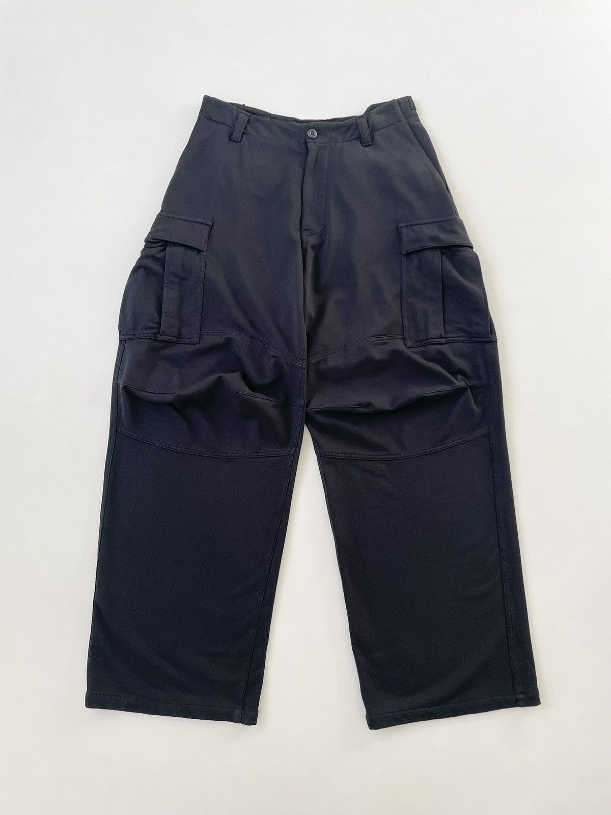 Balenciaga 2022 Wide Leg Black Jersey Cargo Pants Size US 34 / EU 50 - 2 Thumbnail