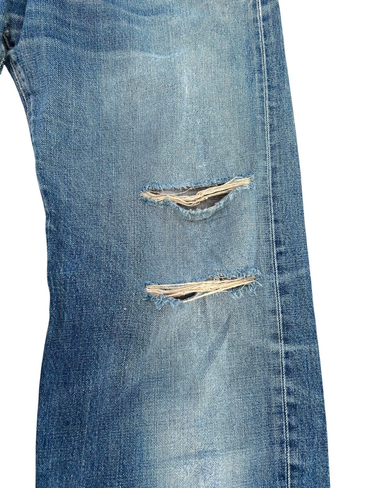 Kapital Thrashed Vintage Edwin 505x Selvedge Distressed Denim jeans Size US 33 - 3 Thumbnail