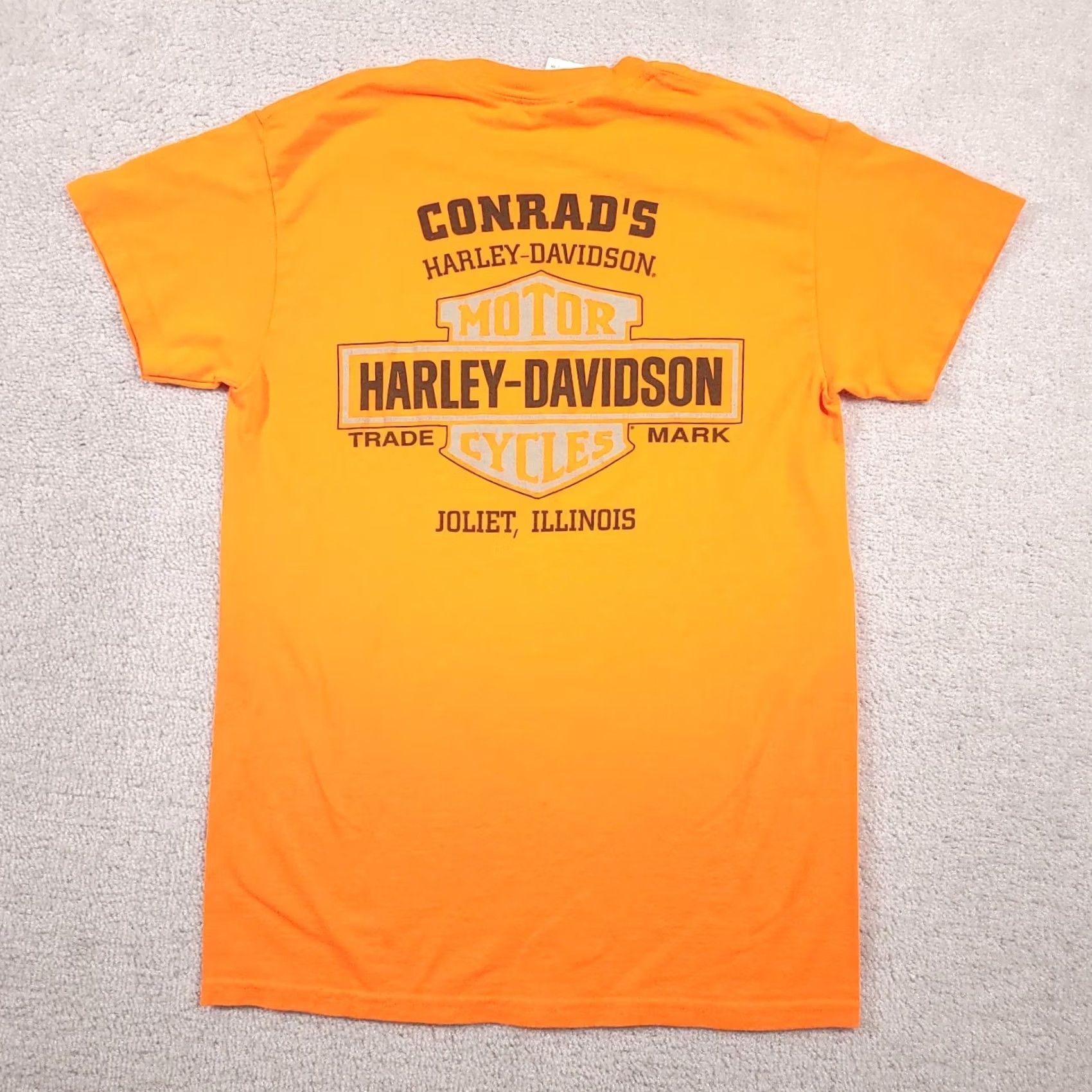 Harley Davidson Harley-Davidson Shirt Mens Small Orange Short Sleeve Motorcycle Logo Crew Neck T-Shirt Size US S / EU 44-46 / 1 - 7 Thumbnail
