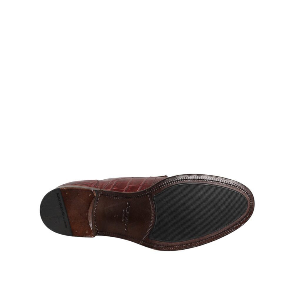 Dolce & Gabbana Dolce & Gabbana Burgundy Leather Lace Up Derby Dress Shoes Size US 10 / EU 43 - 8 Thumbnail