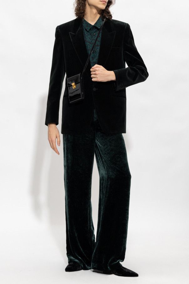 Saint Laurent Paris o1s1wg111224 Single-Breasted Jacket Cotton Velvet in Green Size US S / EU 44-46 / 1 - 2 Thumbnail