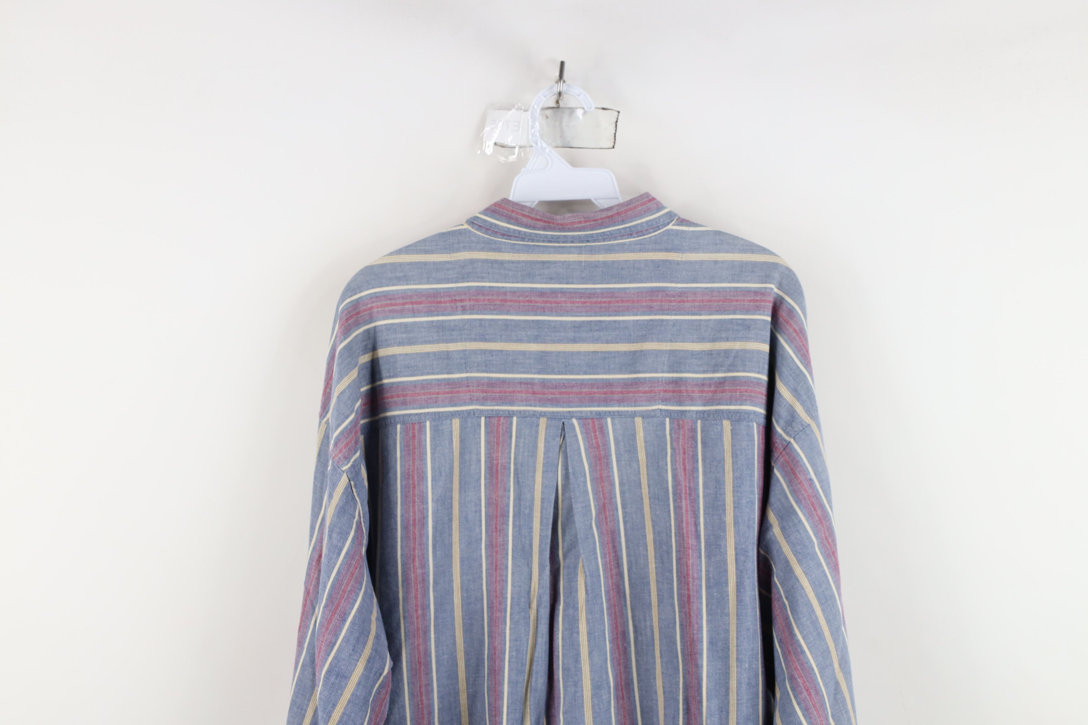 Vintage Vintage 90s Streetwear Chambray Collared Button Shirt Size US L / EU 52-54 / 3 - 11 Thumbnail