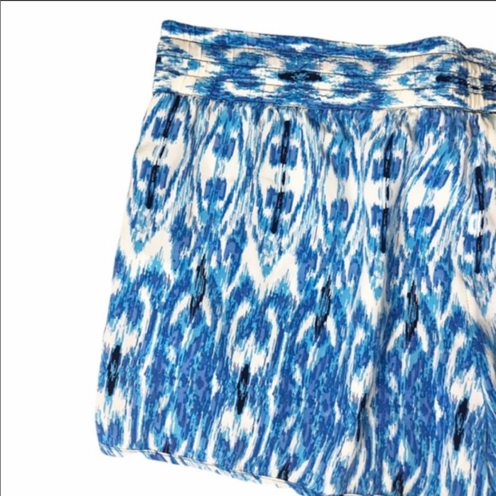 Joie JOIE Layana Printed Silk Drawstring Shorts Blue White Print Size 27" / US 4 / IT 40 - 6 Thumbnail