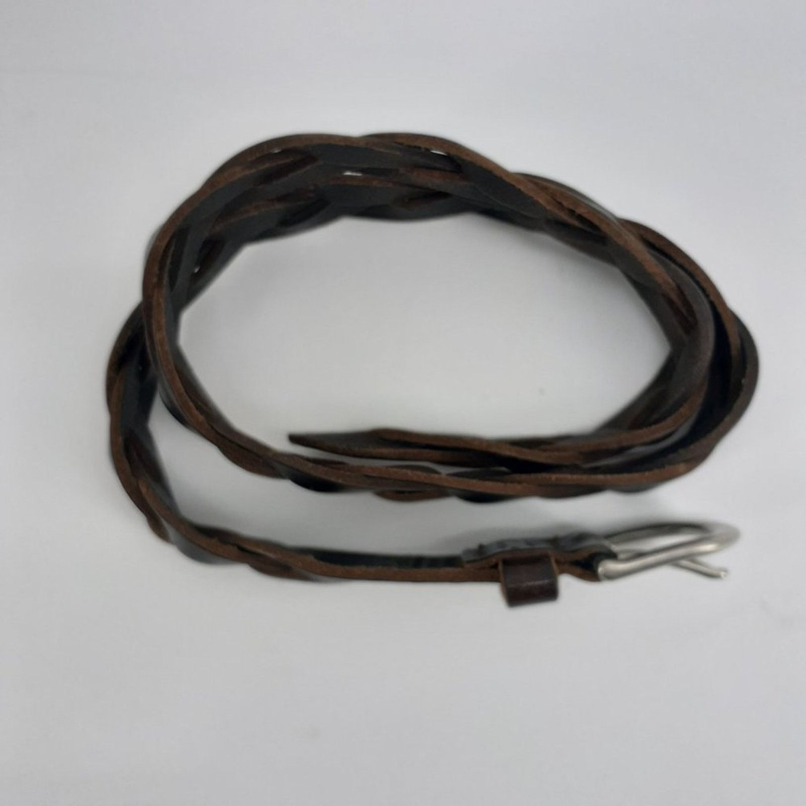 Eddie Bauer Eddie Bauer Women's Braided Dark Brown Leather Belt M Size ONE SIZE - 2 Thumbnail