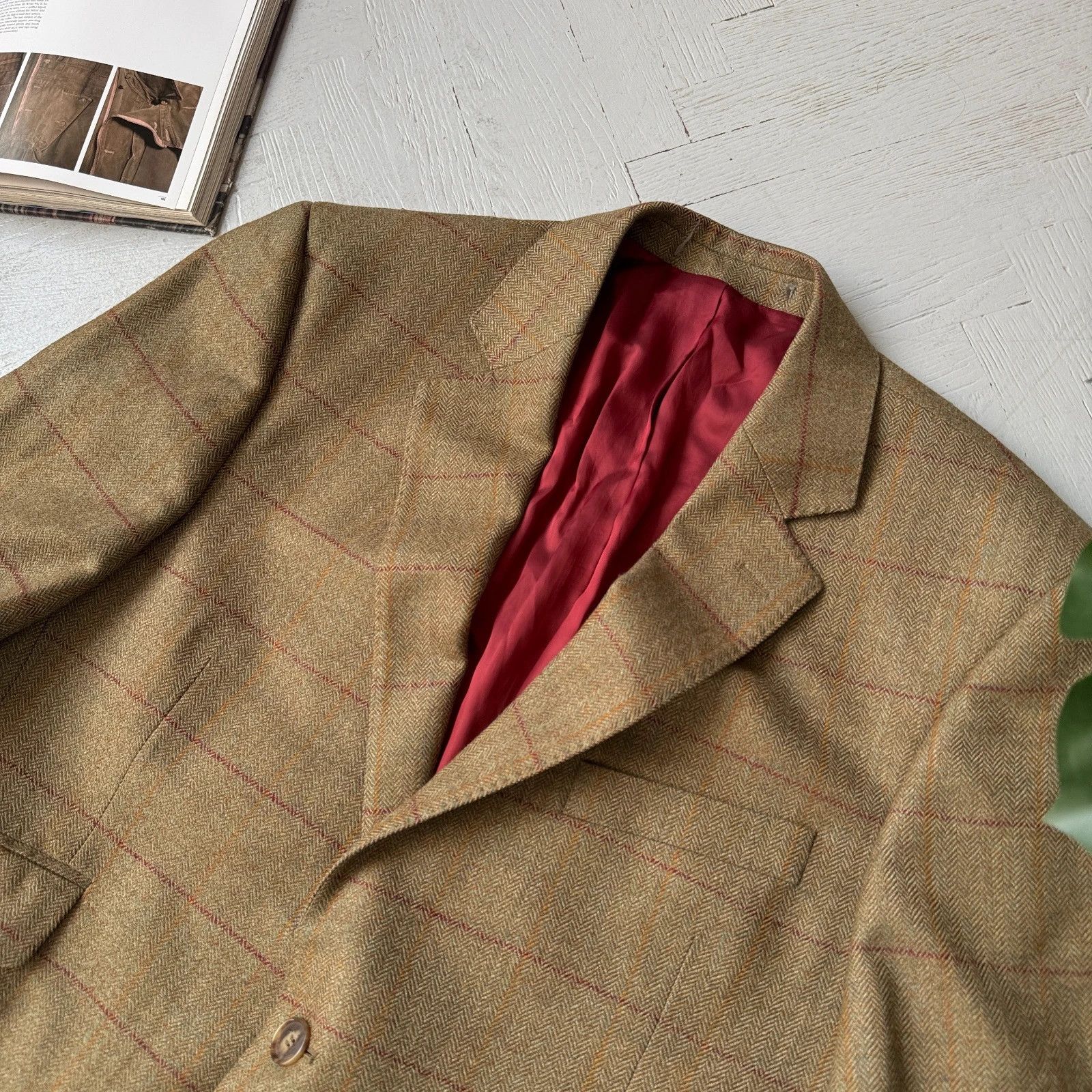 Austin Reed Vintage Preppy Classic Pure Wool Blazer Check Jacket Size 42R - 4 Thumbnail