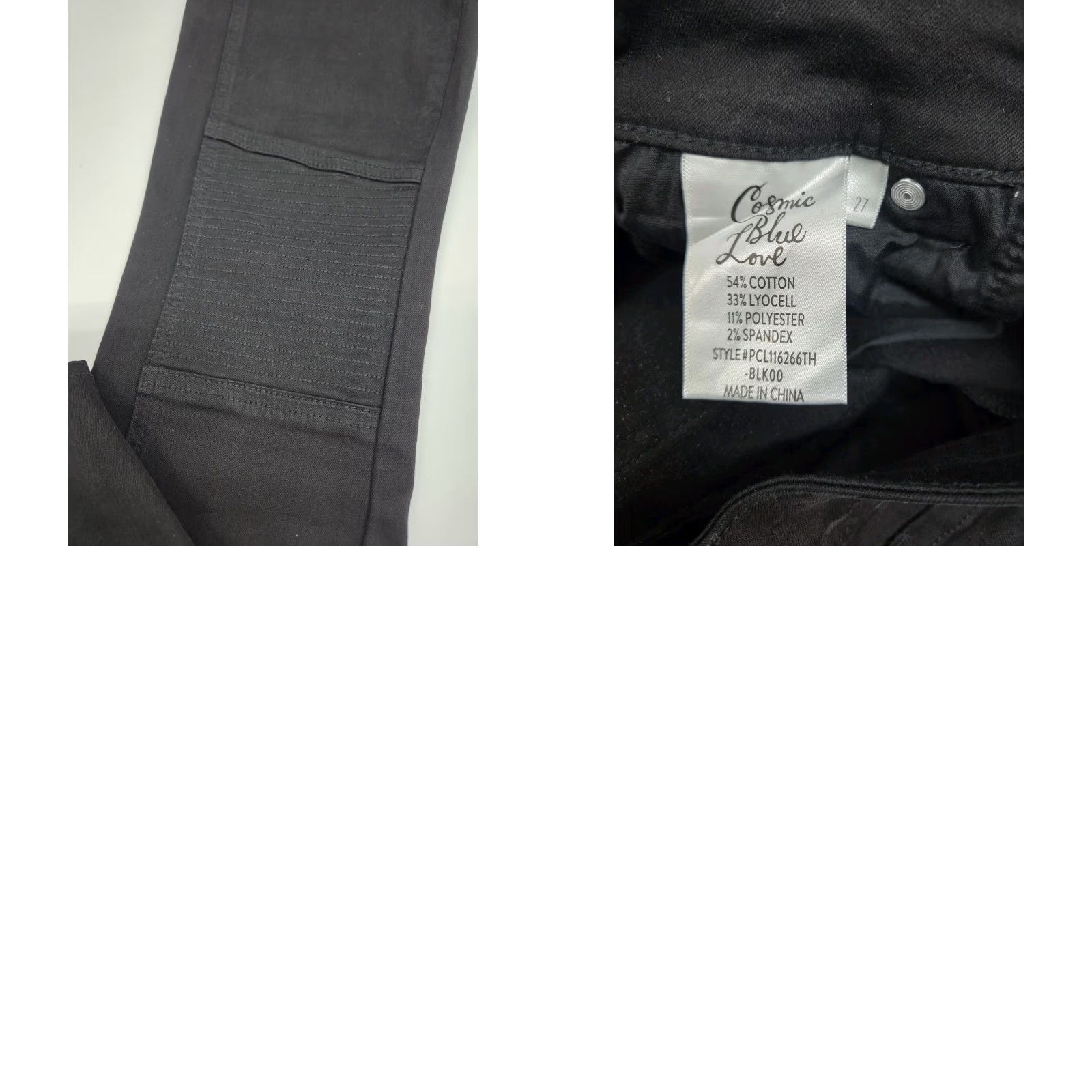 Vintage Cosmic Blue Love Jeans Logan Moto Skinny Womens Black 27 NWT Slim Jeans Mens Womens Size 27" / US 4 / IT 40 - 9 Thumbnail