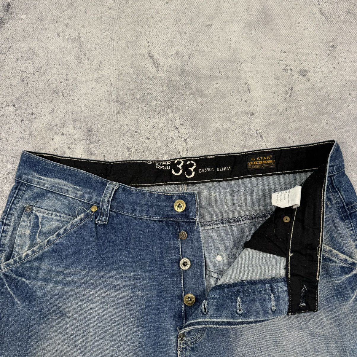 G-Star Vintage G-Star RAW GS3301 Double Knee Big Logo Denim Jeans Size US 30 / EU 46 - 8 Thumbnail