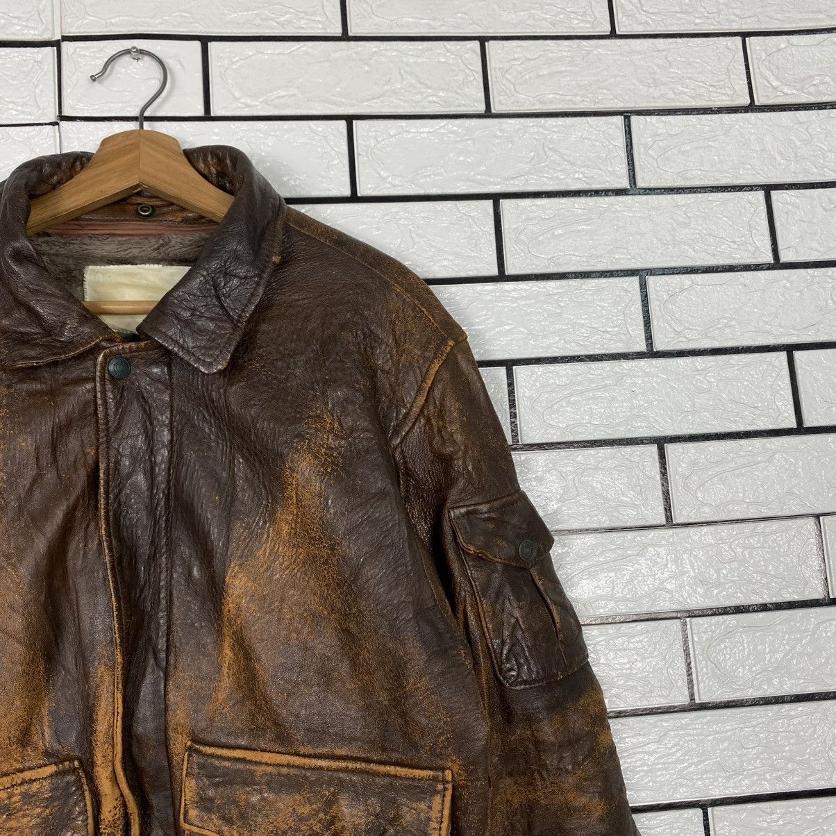 Vintage 🔥VINTAGE FLY LEATHER JACKET BLANKET AERO LEATHER Size US M / EU 48-50 / 2 - 5 Thumbnail