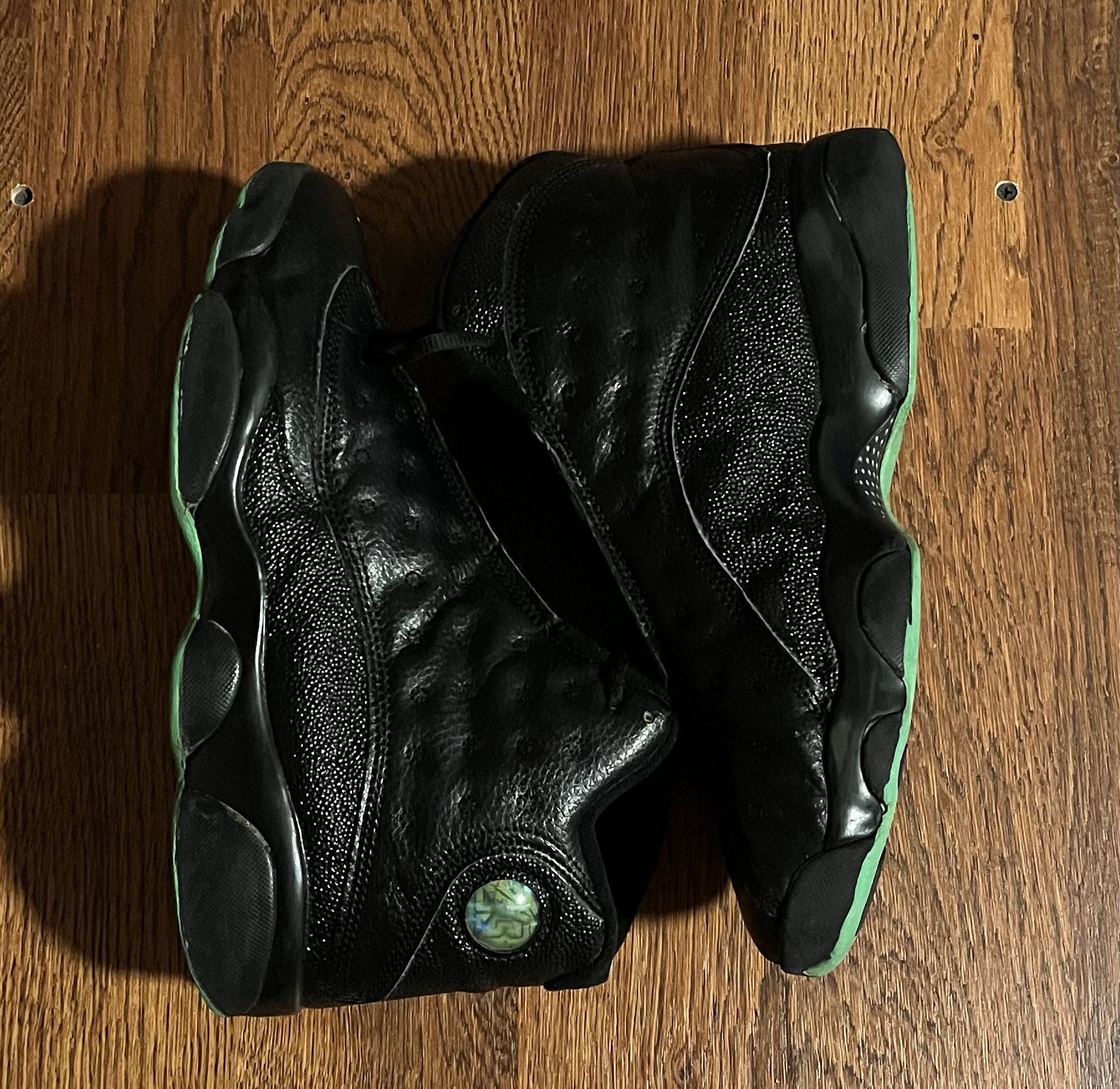 Jordan Brand Jordan 13 Retro Altitude 2017 Black Green Sneakers Size US 10 / EU 43 - 3 Thumbnail