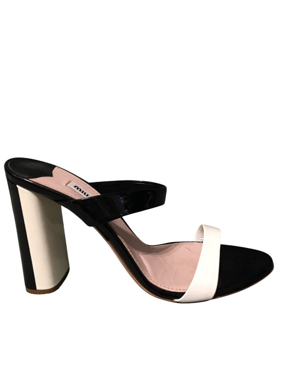 Miu Miu MIU MIU Patent Leather Double Strap Block Heel Mules EU37.5 Size US 7.5 / IT 37.5 - 1 Thumbnail