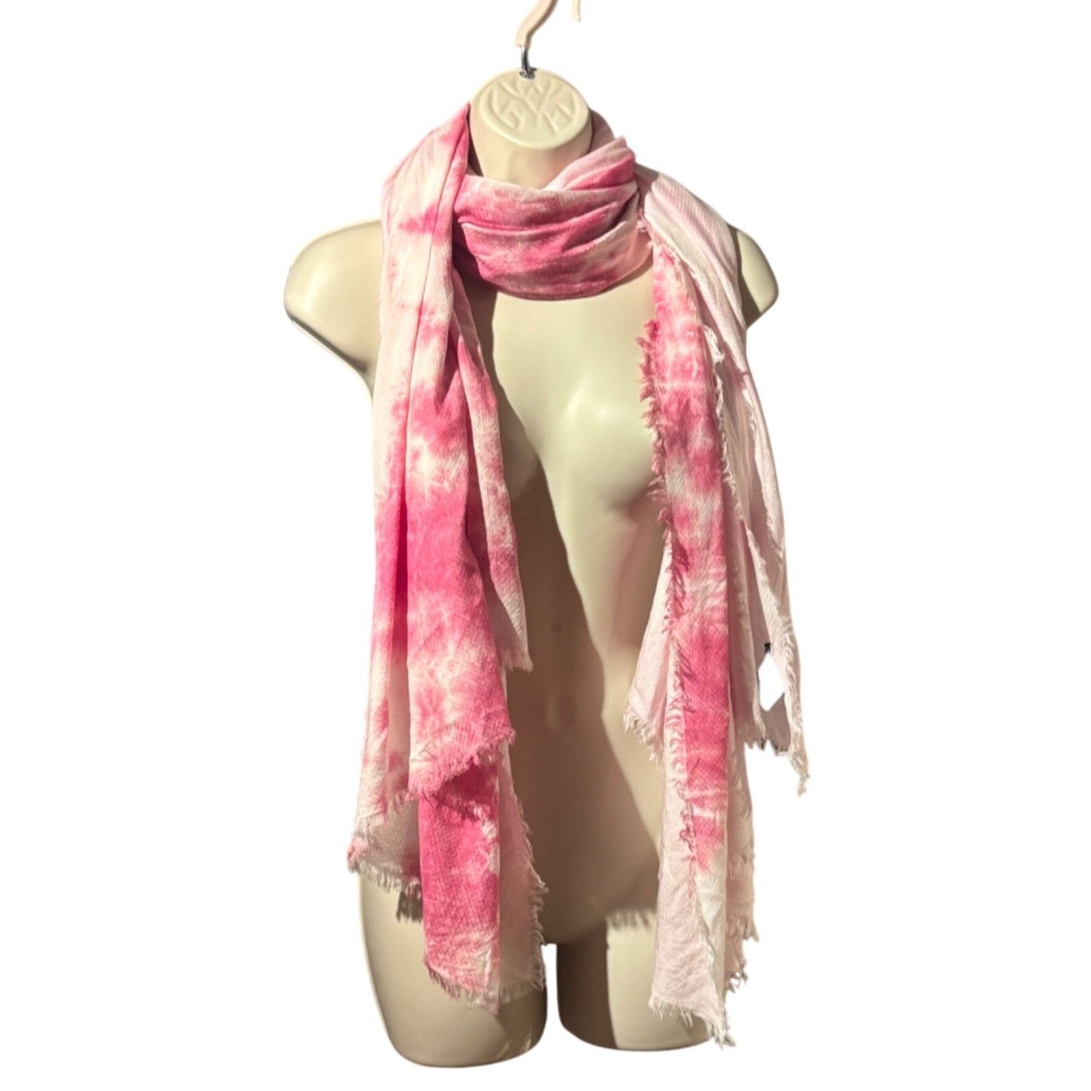 Steve Madden Steve Madden Two-Tone Tie-Dyed Scarf, OS, PInk Size ONE SIZE - 10 Thumbnail