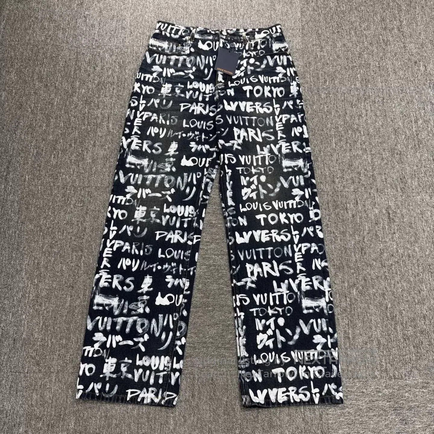Louis Vuitton louis vuitton nigo graffiti denim pants. Size US 30 / EU 46 - 1 Thumbnail