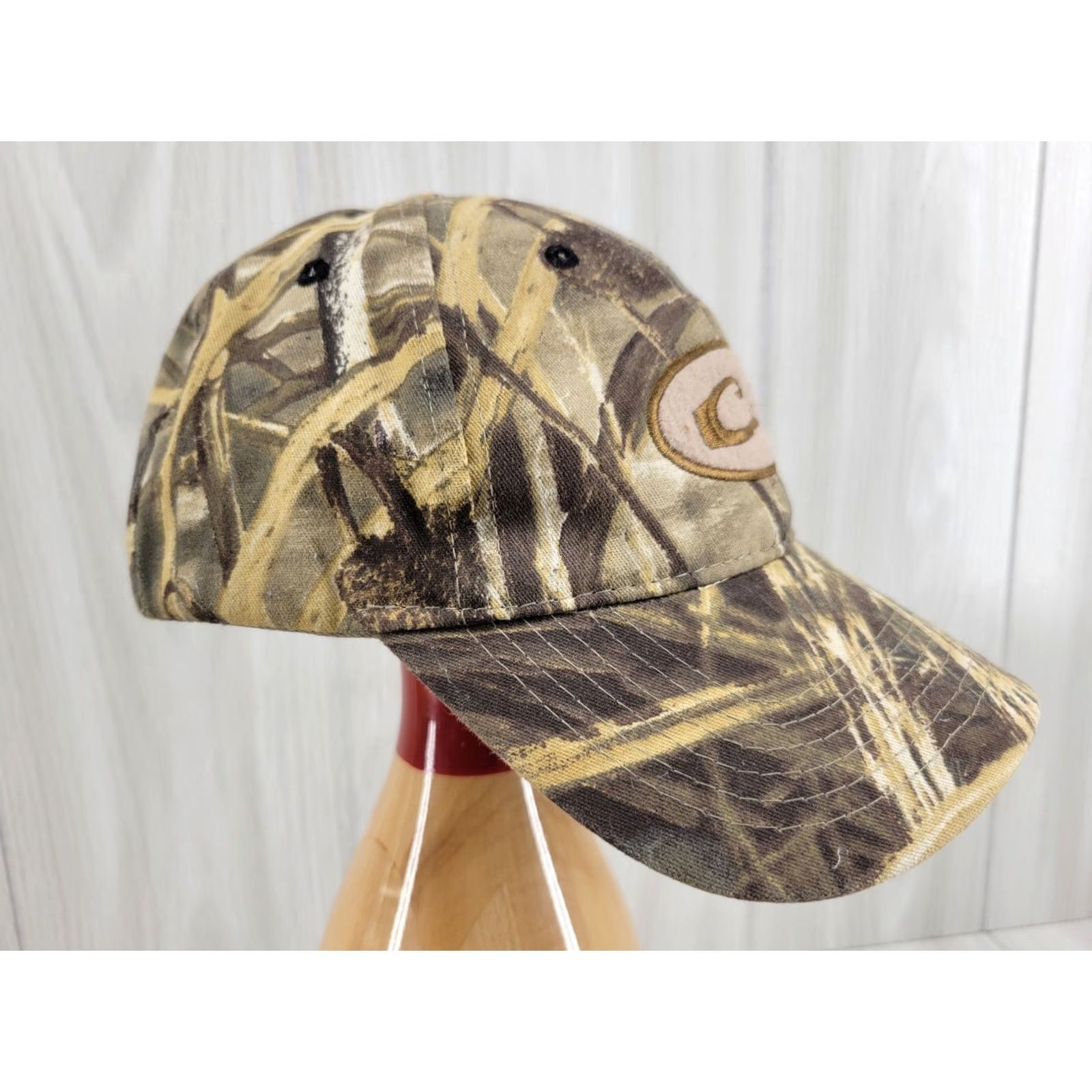 Vintage Drake Waterfowl Duck Hunting Hat Cap Strapback Camouflage Brown Advantage Max Men Adjustable Brown Camouflage Cap Hat Baseball Style Baseball Cap Mens Size ONE SIZE - 4 Thumbnail