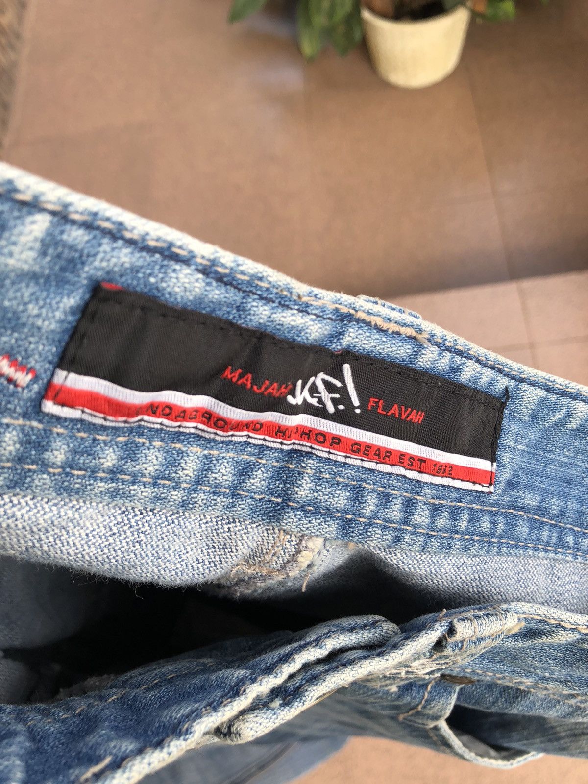Japanese Brand Majah flavah baggy cargo jeans Size US 31 - 6 Thumbnail