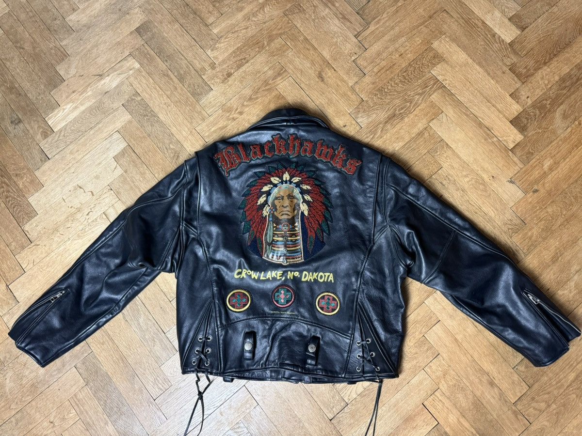 Avirex Avirex Blackhawks Moto Biker Leather Jacket XL Size US XL / EU 56 / 4 - 1 Thumbnail